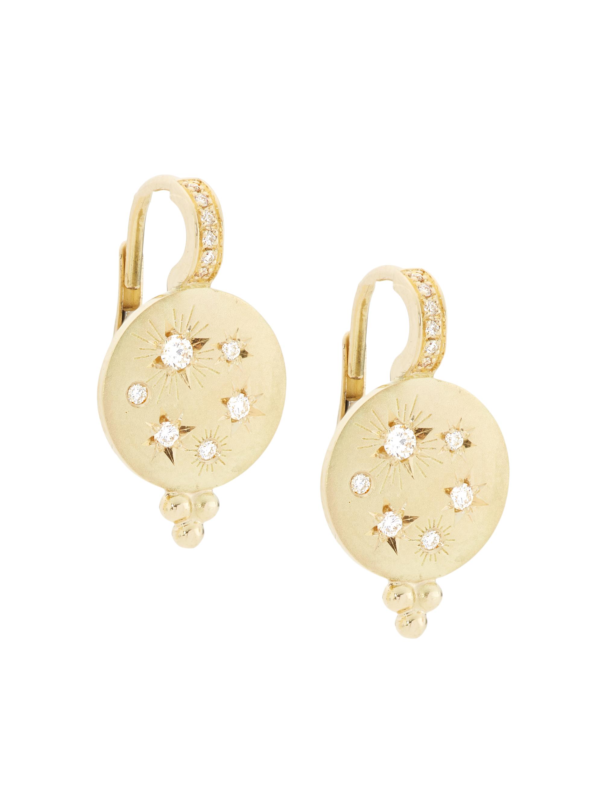 Temple St. Clair Women's Cosmos 18K Yellow Gold & Diamond Drop Earrings - Yellow Gold
