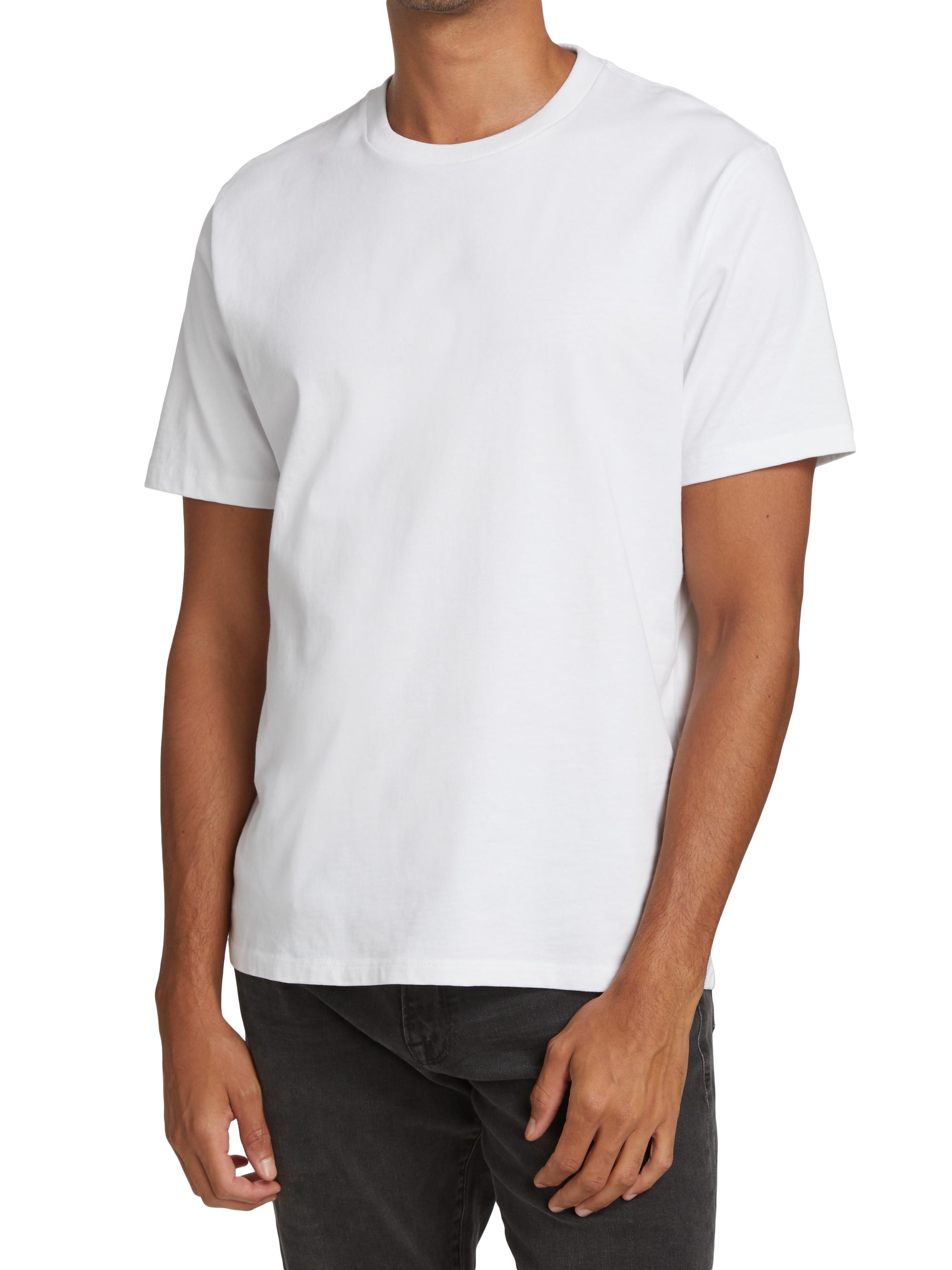 FRAME Men's Short-Sleeve Cotton T-Shirt - White | Thumbnail 3