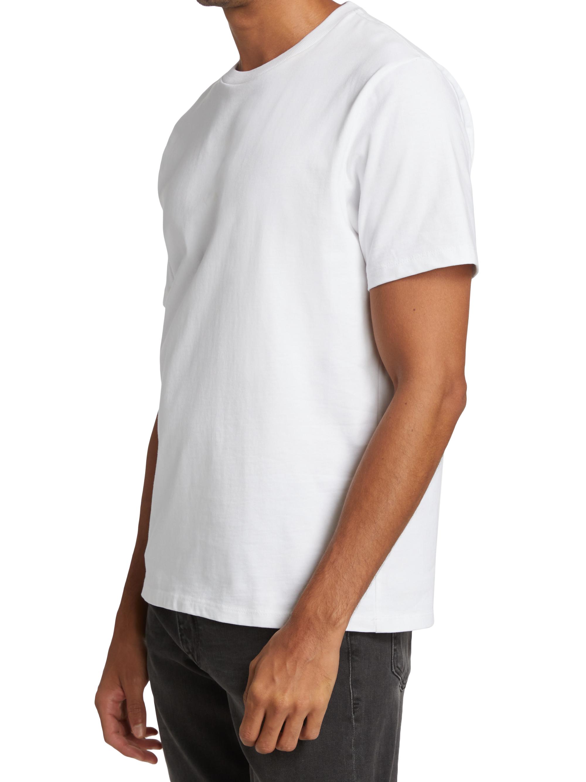 FRAME Men's Short-Sleeve Cotton T-Shirt - White | Thumbnail 4
