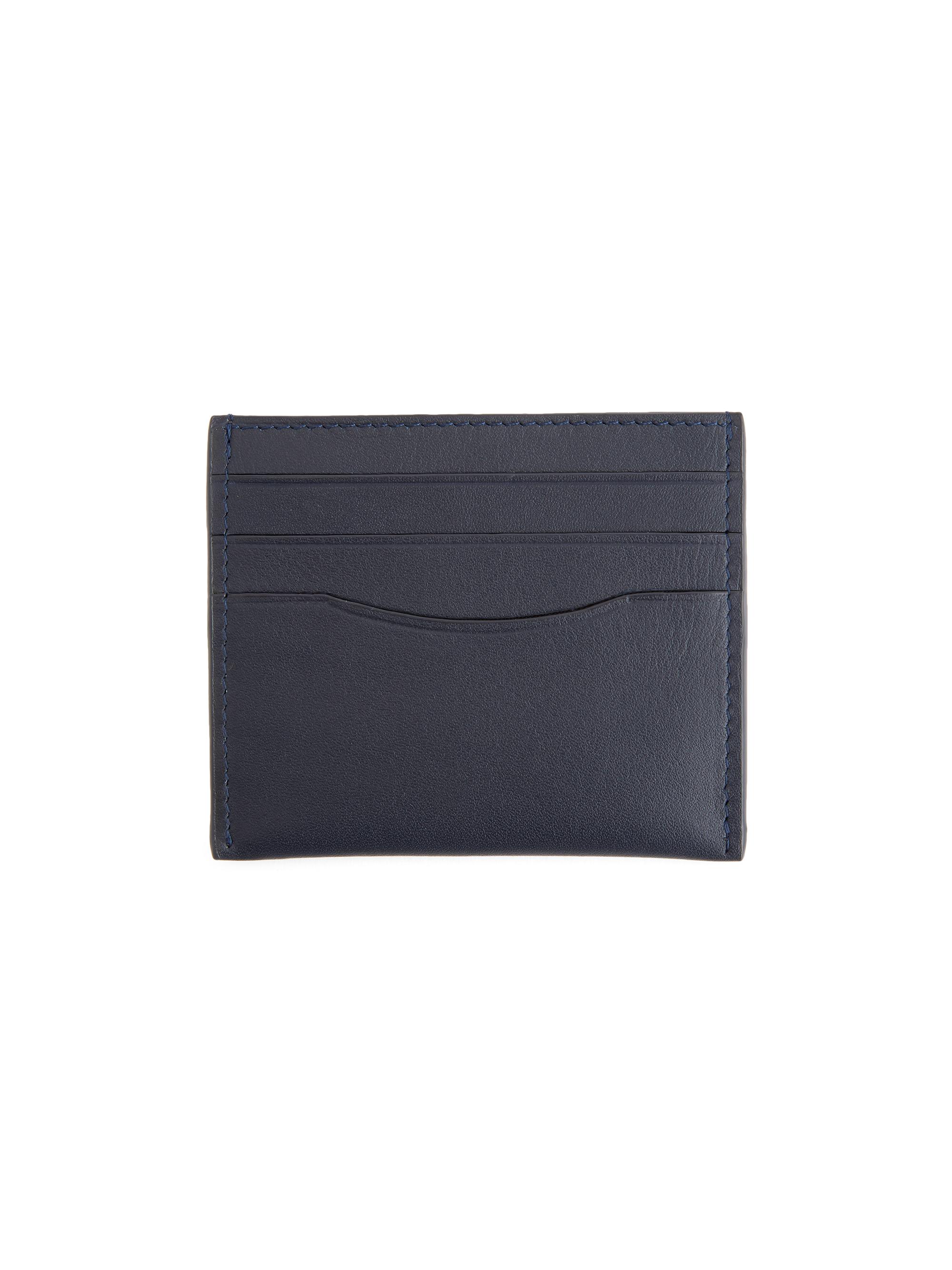 Royce New York Men's RFID-Blocking Leather Cardholder - Navy Blue
