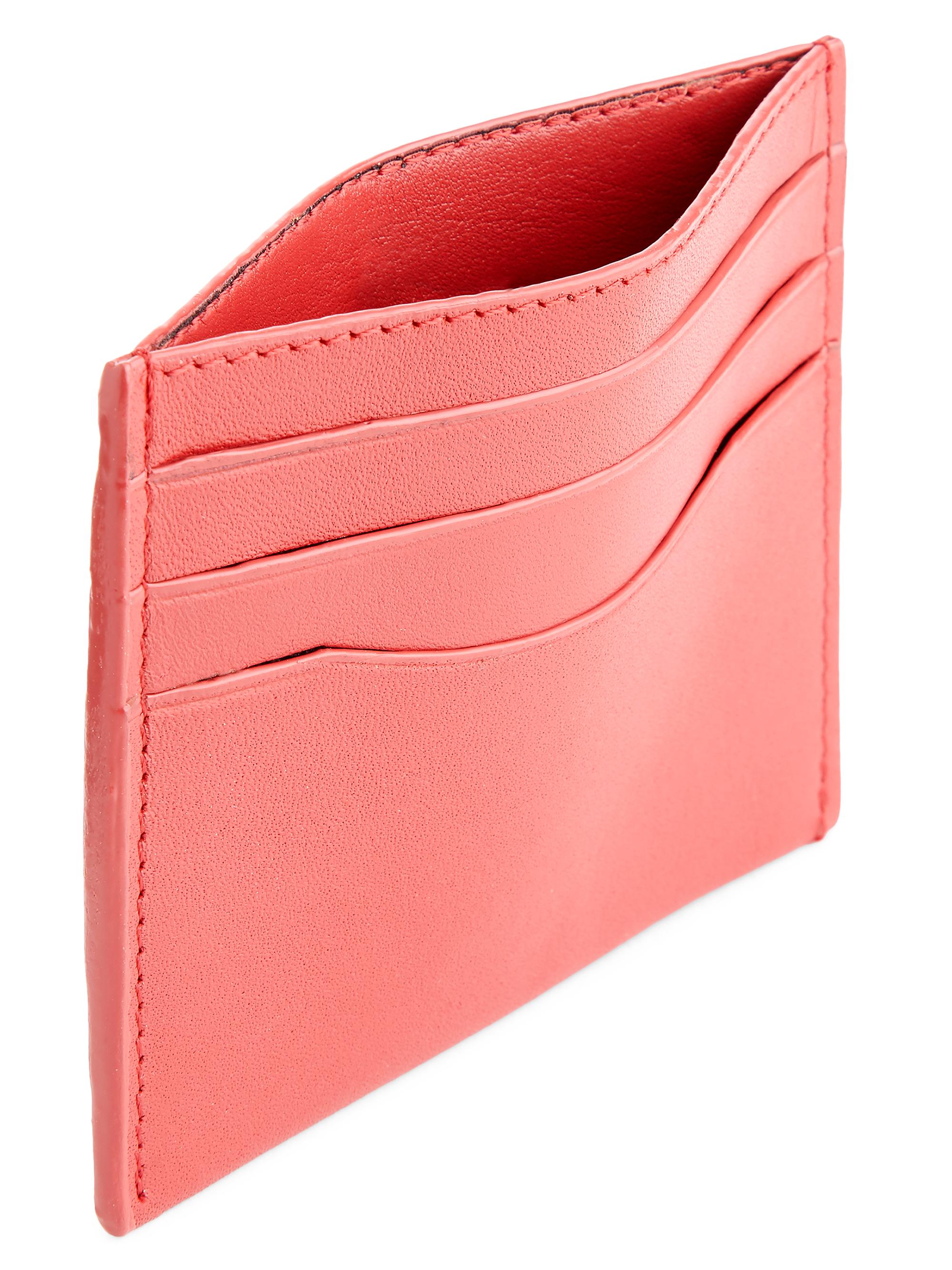 Royce New York RFID-Blocking Leather Cardholder - Red