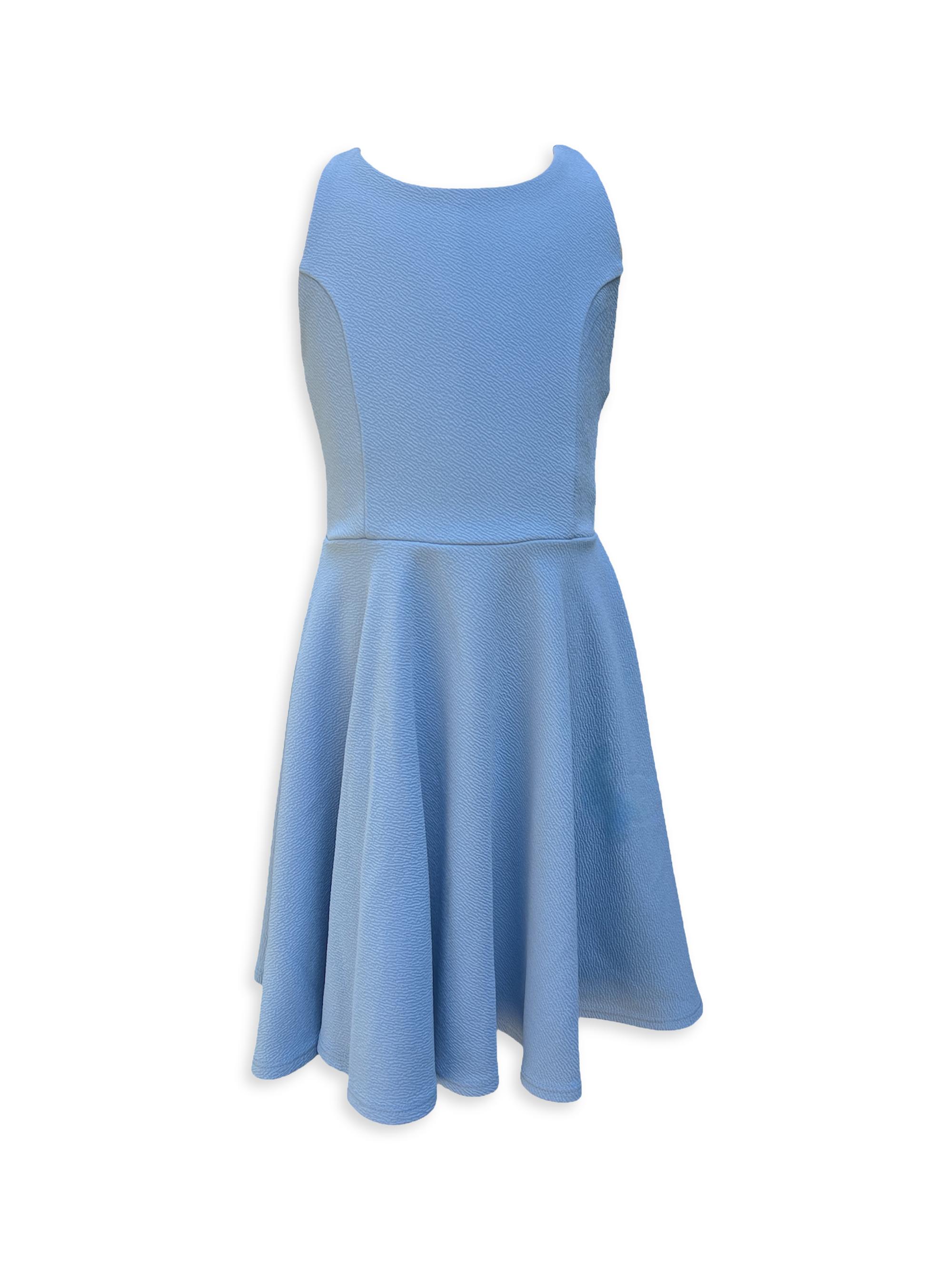 Un Deux Trois Girl's Textured Racerback Dress - Light Blue 6 (Baby)