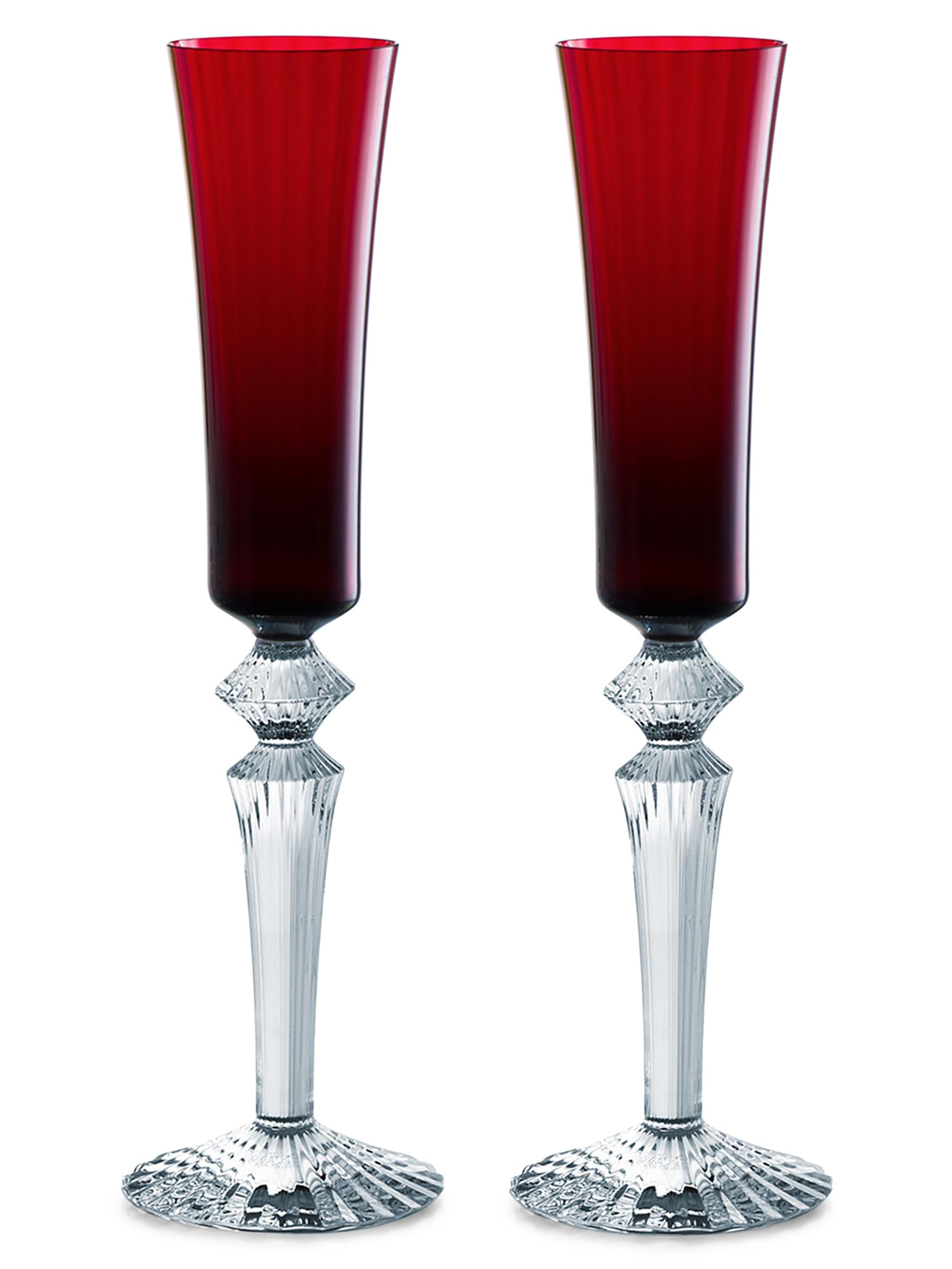 Baccarat Mille Nuits 2-Piece Flutissimo Glass Set - Red