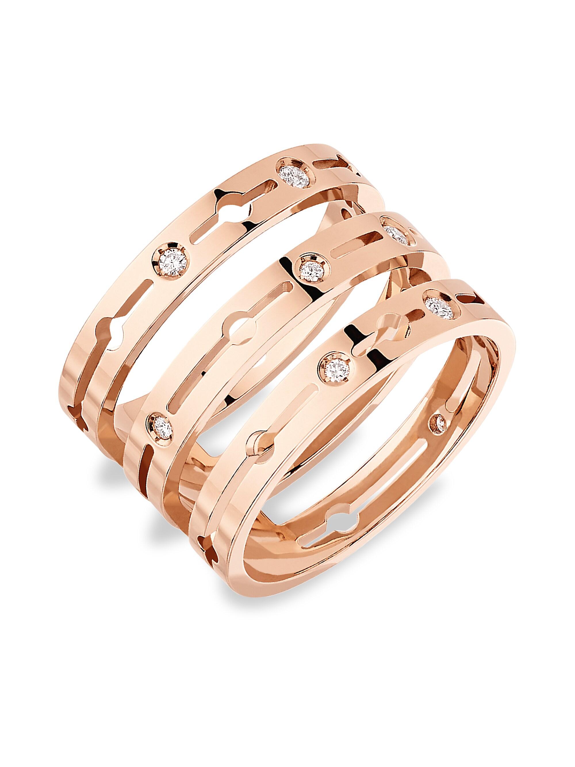 Dinh Van Women's Pulse Diamond & 18K Rose Gold Ring - Rose Gold