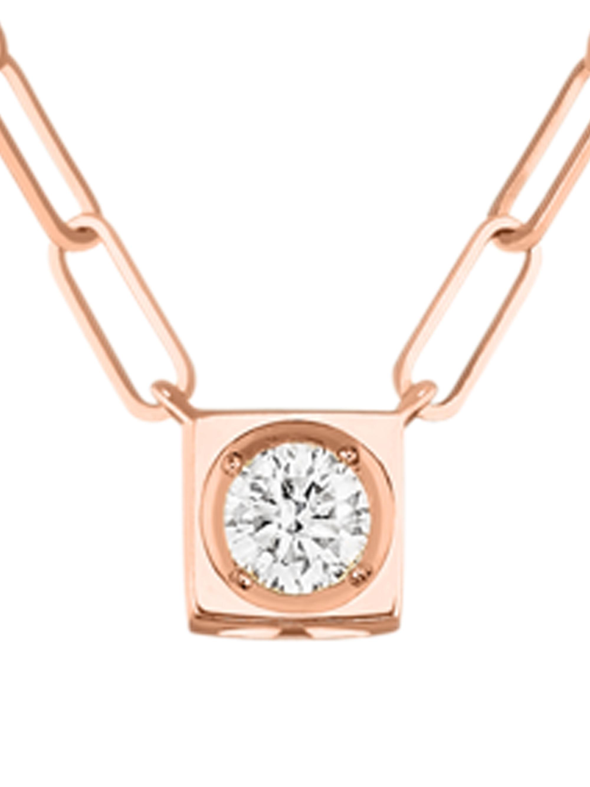 Dinh Van Women's Le Cube 18K Rose Gold & Diamond Pendant Necklace - Rose Gold
