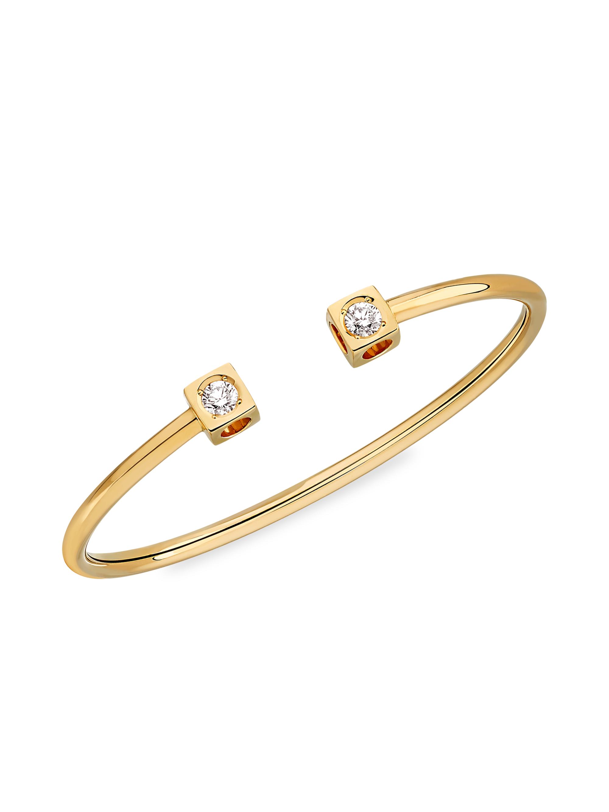 Dinh Van Women's Le Cube Diamant  18K Yellow Gold & Diamond Cuff - Gold