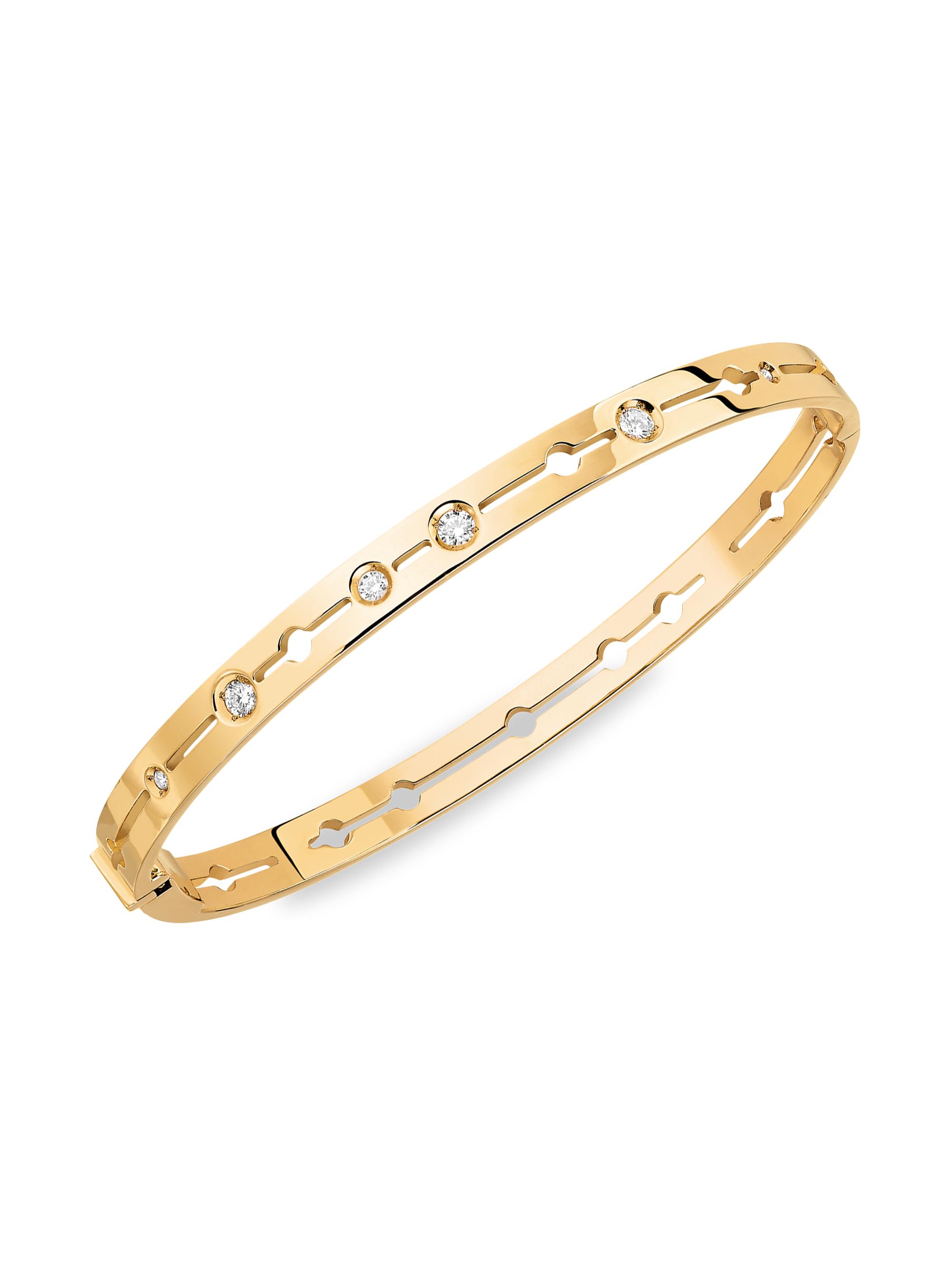 Dinh Van Women's Pulse Small 18K Yellow Gold & Diamond Bangle - Gold