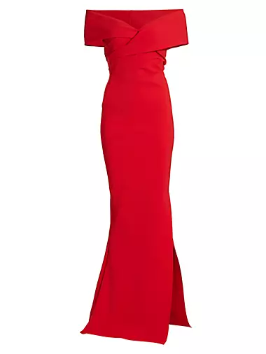 Crepe Couture Dress for Woman in Red