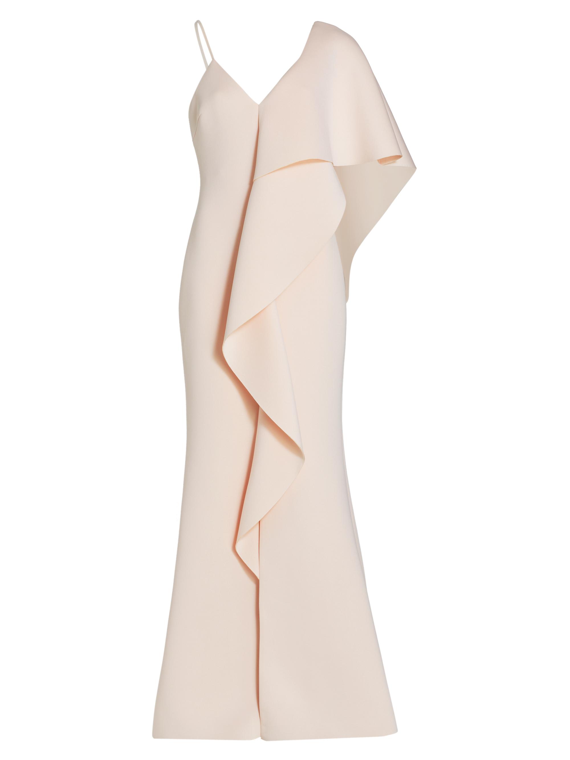 Badgley Mischka Asymmetrical Neoprene Ruffle Gown | Saks Fifth Avenue