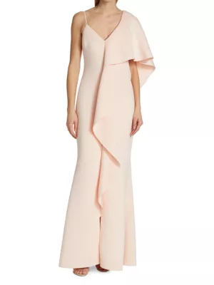 badgley mischka asymmetrical dress Jewel Badgley Mischka Women's Asymmetric Belted Floral Print Gown