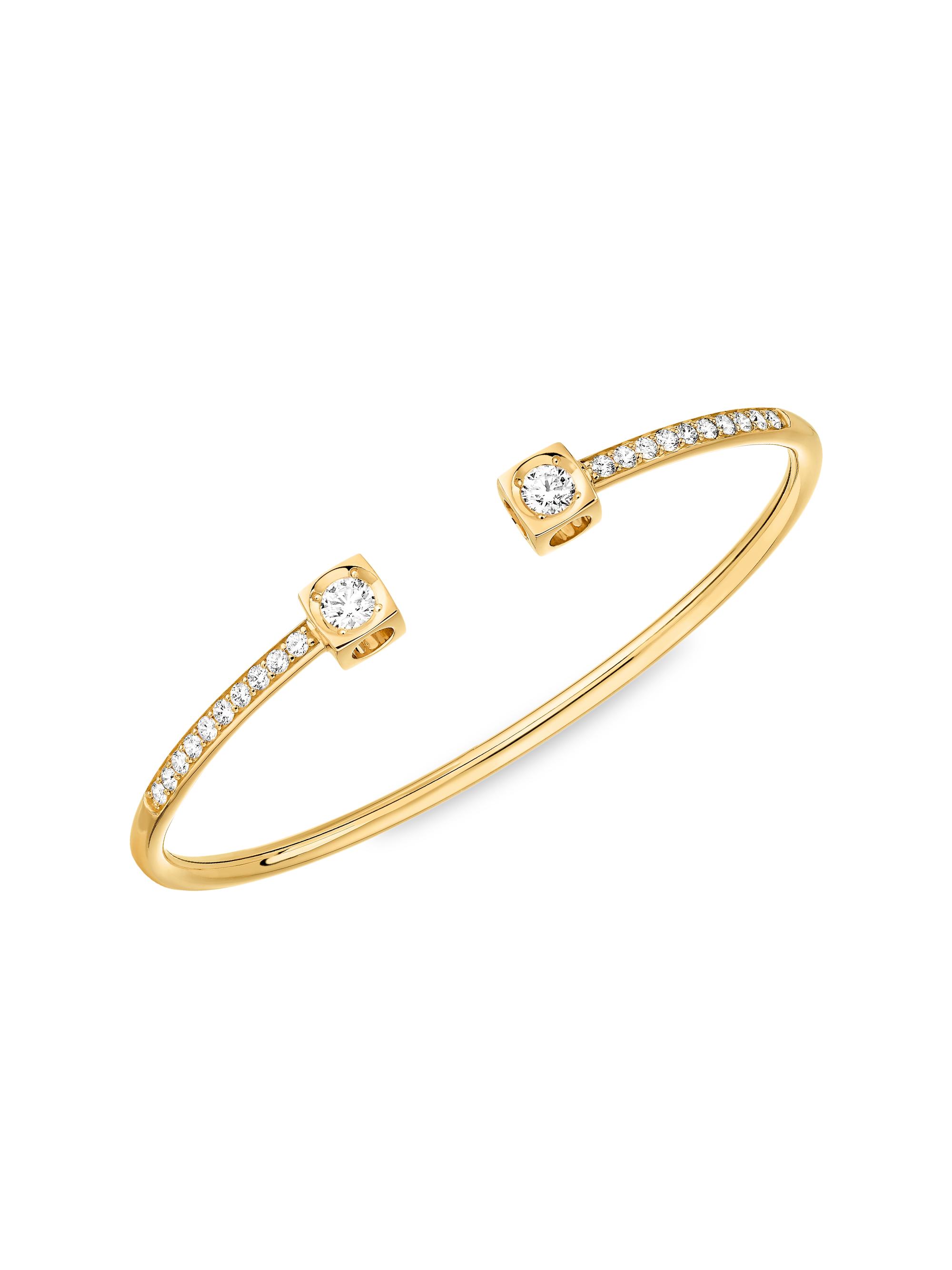 Dinh Van Women's Le Cube Diamant 18K Yellow Gold & Diamond Large Cuff - Yellow Gold