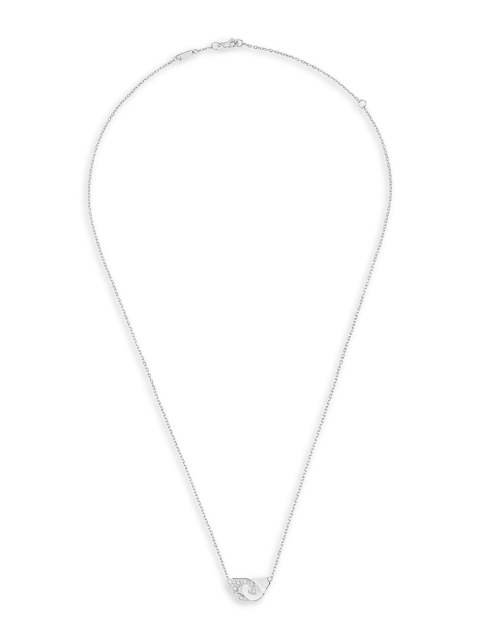 Dinh Van Women's Menottes  R8 18K White Gold & Diamond Handcuff Chain Necklace - White Gold