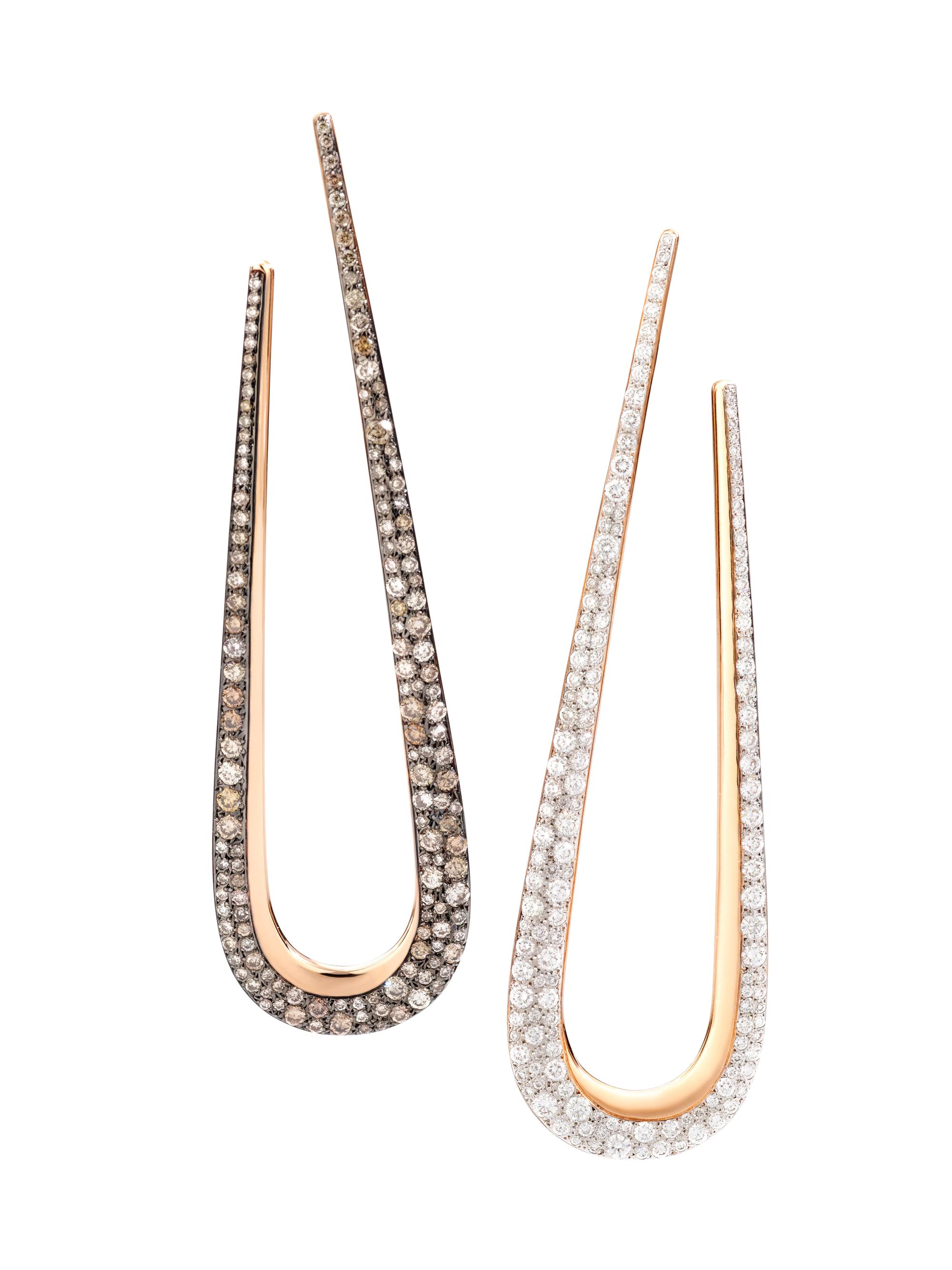 Pomellato Women's Fantina 18K Rose Gold & Diamond Mismatched Earrings - Rose Gold
