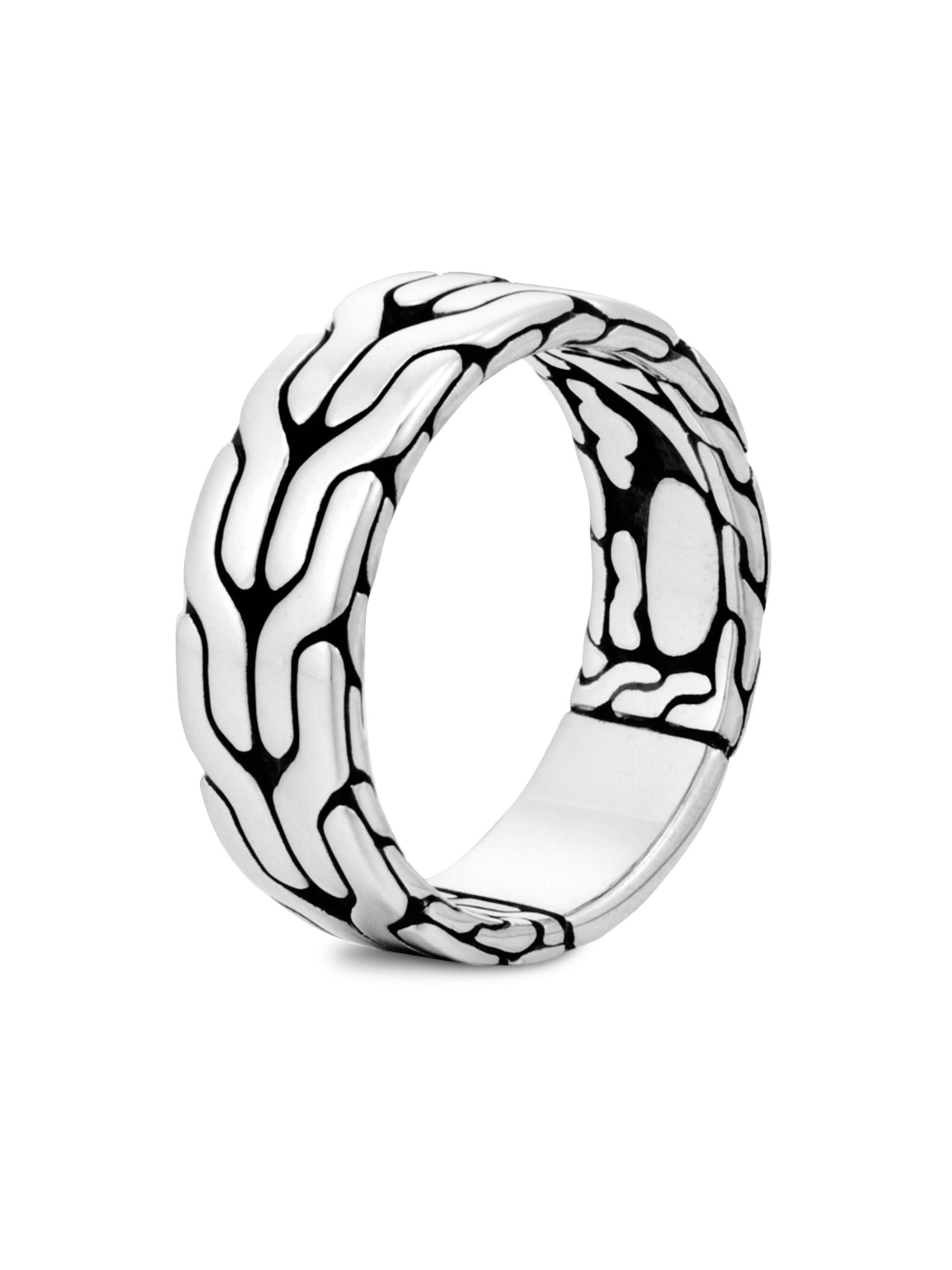 John Hardy Men's Chain Classic Silver Band Ring