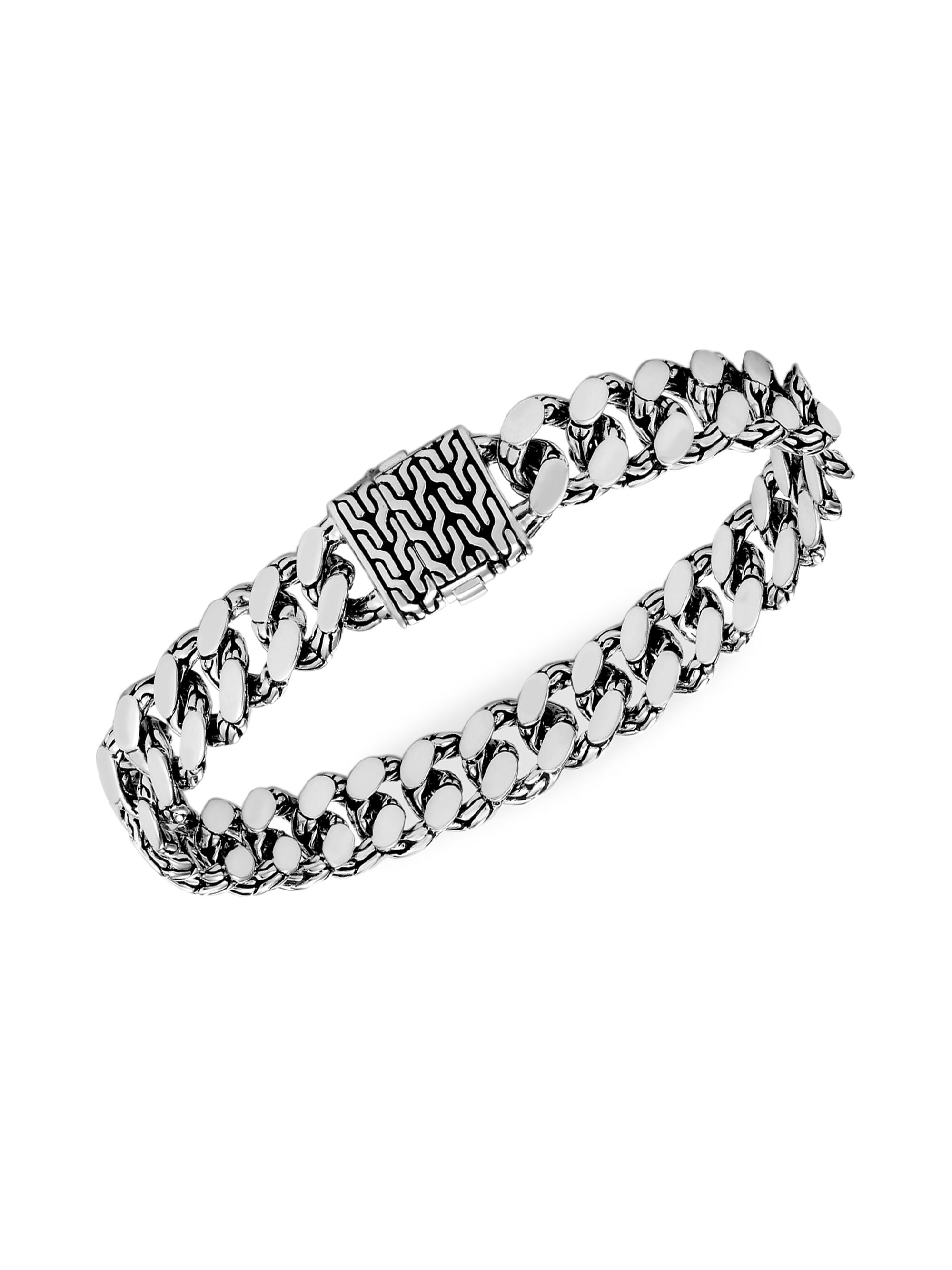 John Hardy Men's Chain Collection Sterling Silver Engraved Bracelet - Silver