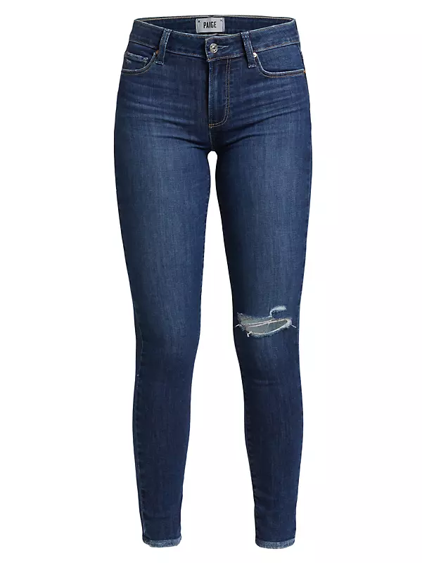 Verdugo Mid-Rise Ripped Stretch Ultra-Skinny Jeans