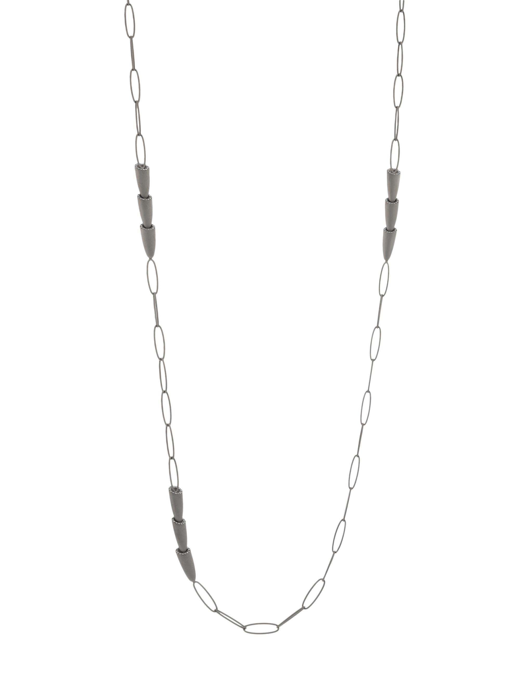 Vhernier Women's Calla Titanium & Diamond Chain Necklace - Titanium