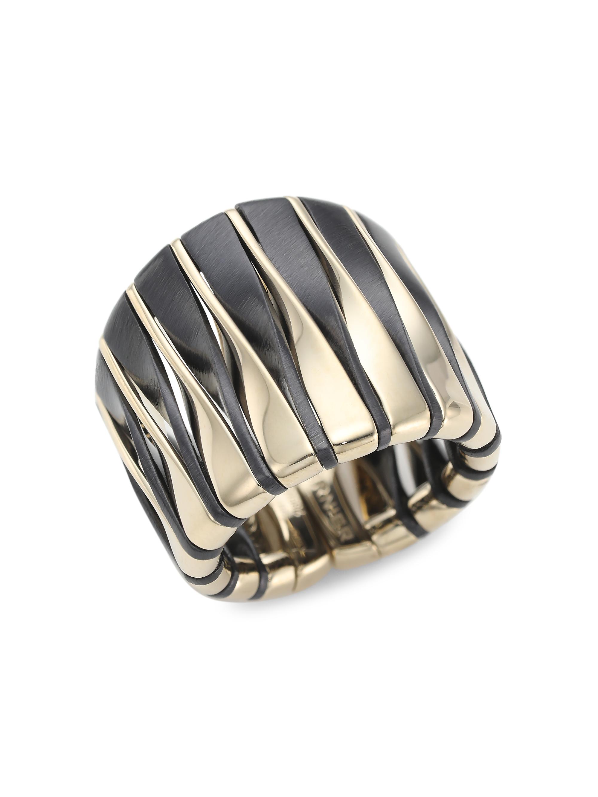 Vhernier Women's Coucher Du Soleil 18K White Gold & Bronze Tapered Ring - White Gold Bronze