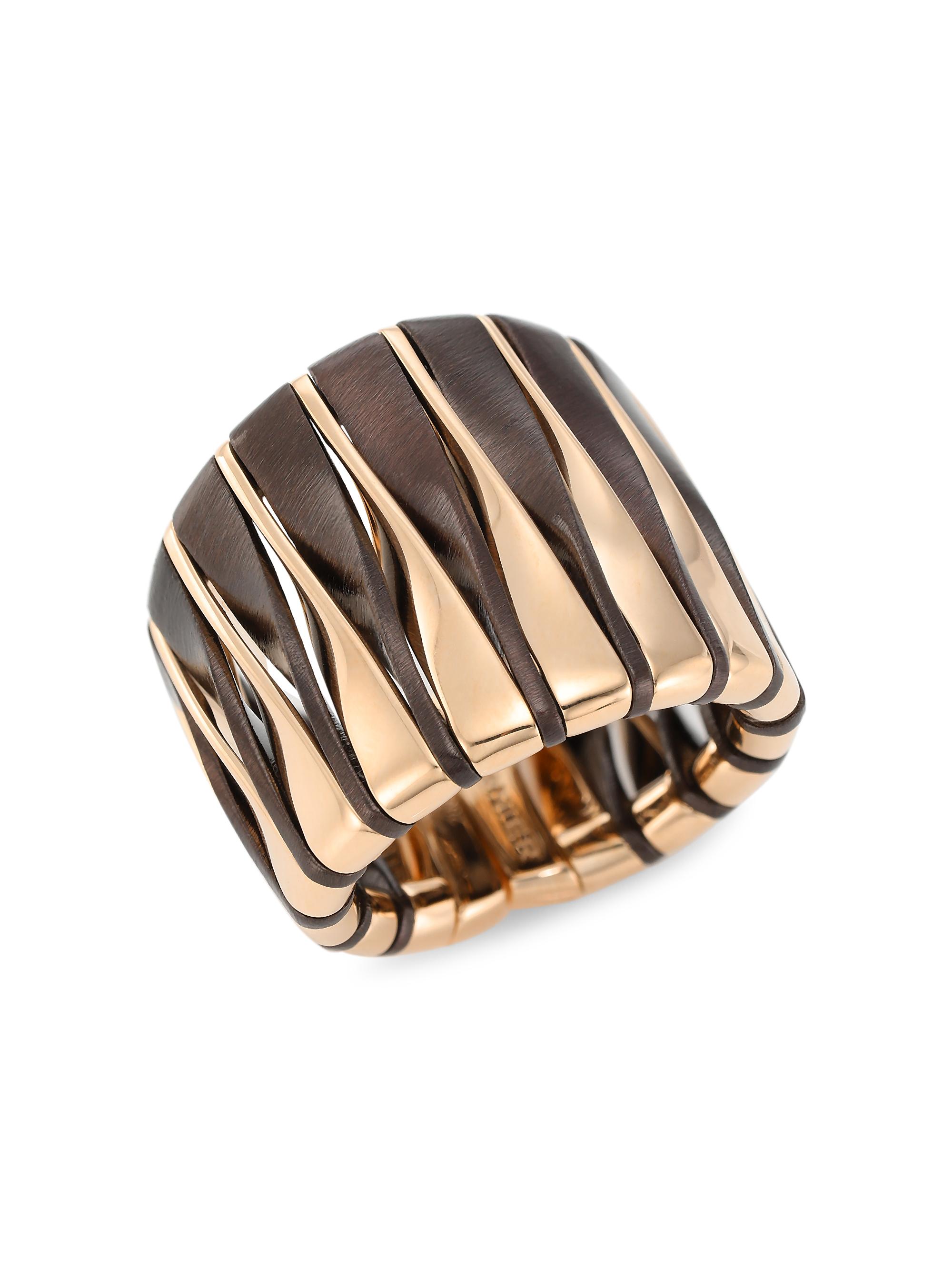 Vhernier Women's Coucher Du Soleil 18K Rose Gold & Bronze Tapered Ring - Rose Gold Bronze