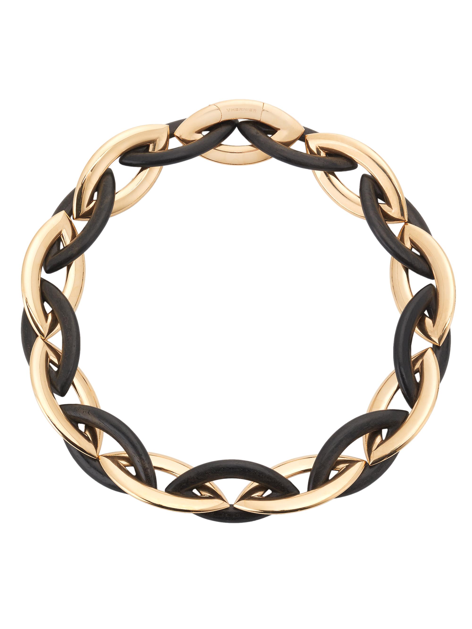 Vhernier Women's Doppio Senso 18K Rose Gold & Ebony Wood Necklace - Rose Gold