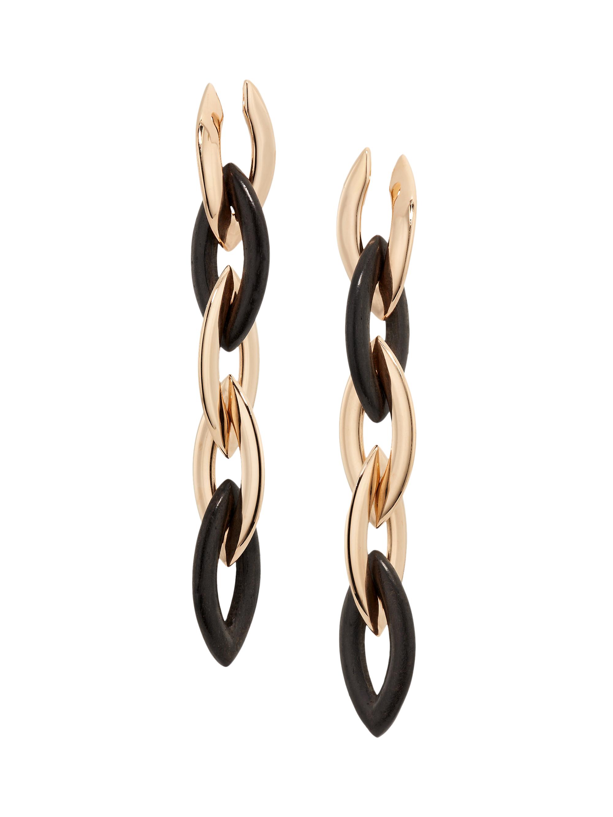 Vhernier Women's Doppio Senso 18K Rose Gold & Ebony Drop Earrings - Rose Gold