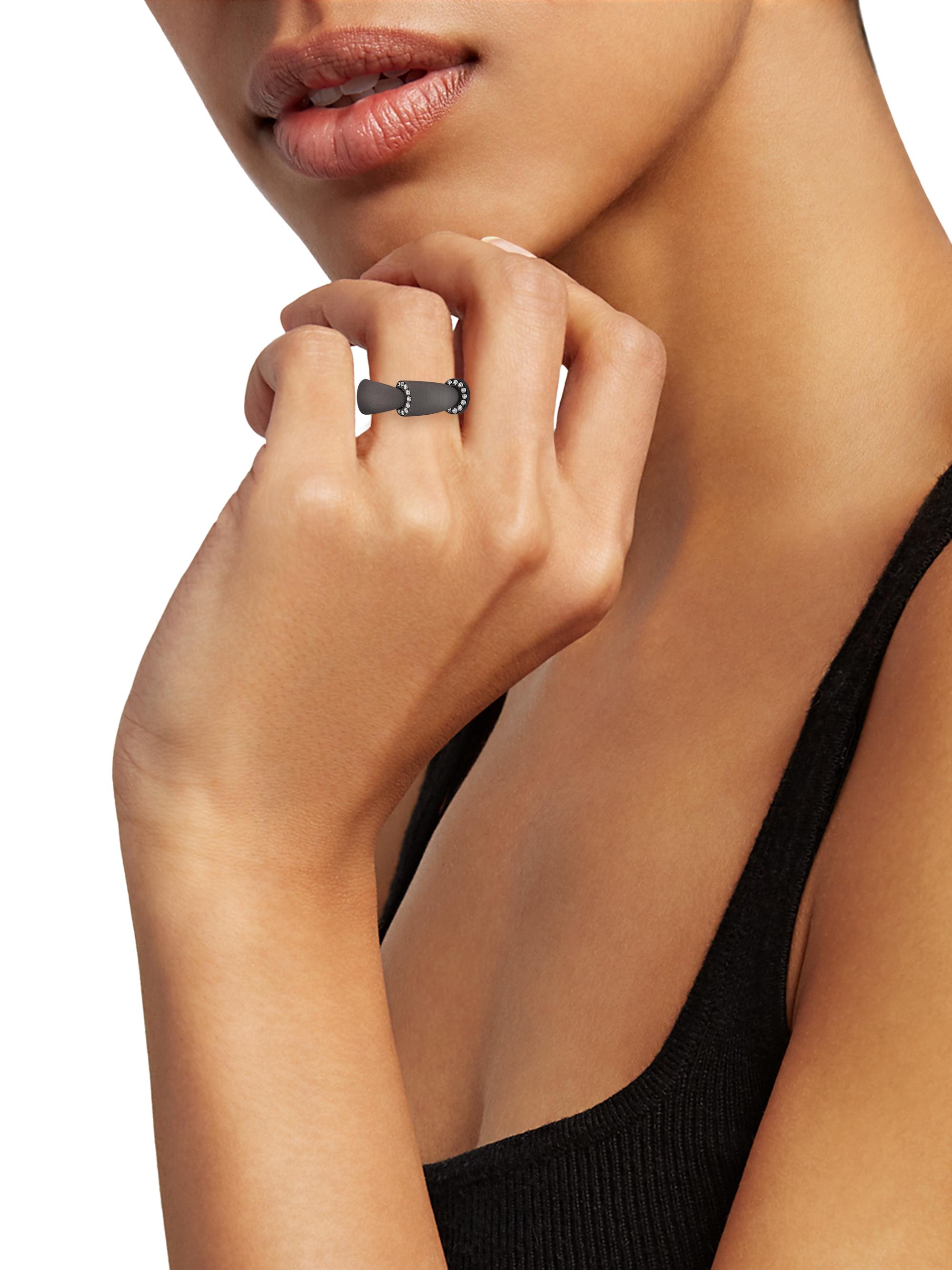 Vhernier Calla Titanium & Diamond Ring | Saks Fifth Avenue
