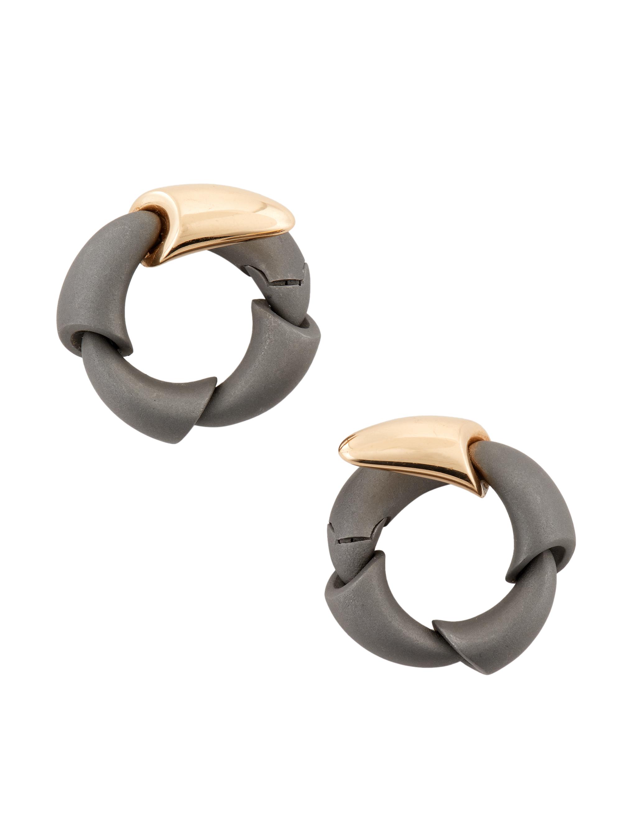 Vhernier Women's Calla Titanium & 18K Rose Gold Hoop Earrings - Rose Gold Titanium
