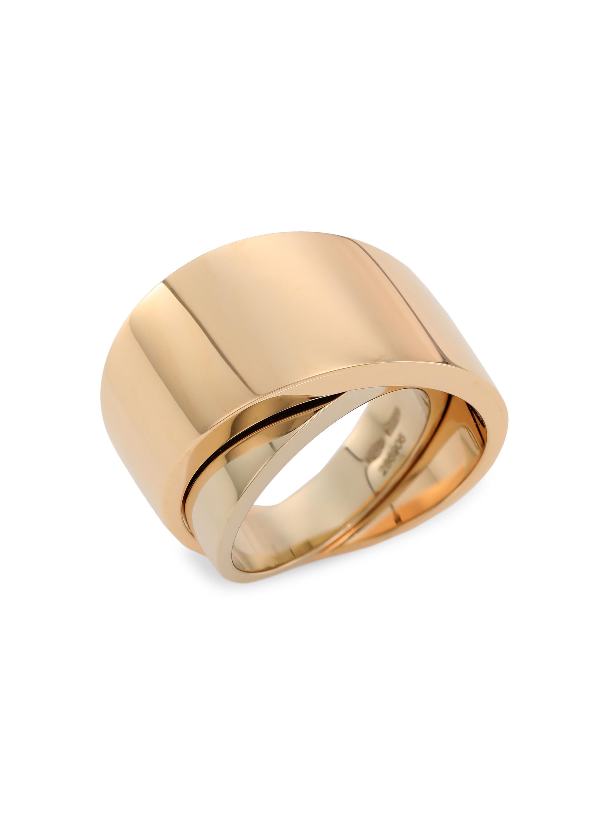 Vhernier Women's Tourbillon Two-Tone 18K Gold Midi Ring - Rose Gold White Gold