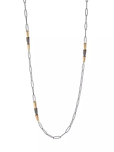 Calla Titanium & 18K Rose Gold Chain Necklace