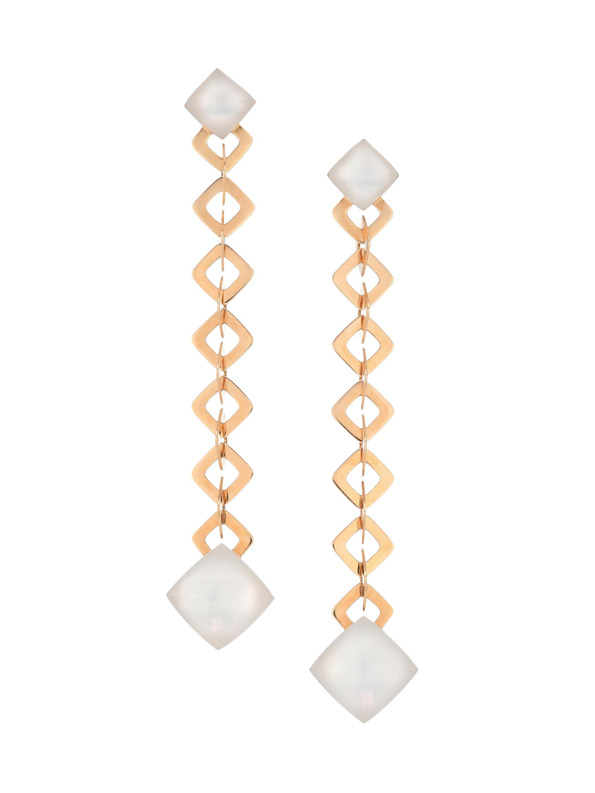 Vhernier Women's Pan Di Zucchero 18K Rose Gold, Mother-Of-Pearl & Sunflower Quartz Drop Earrings - Rose Gold