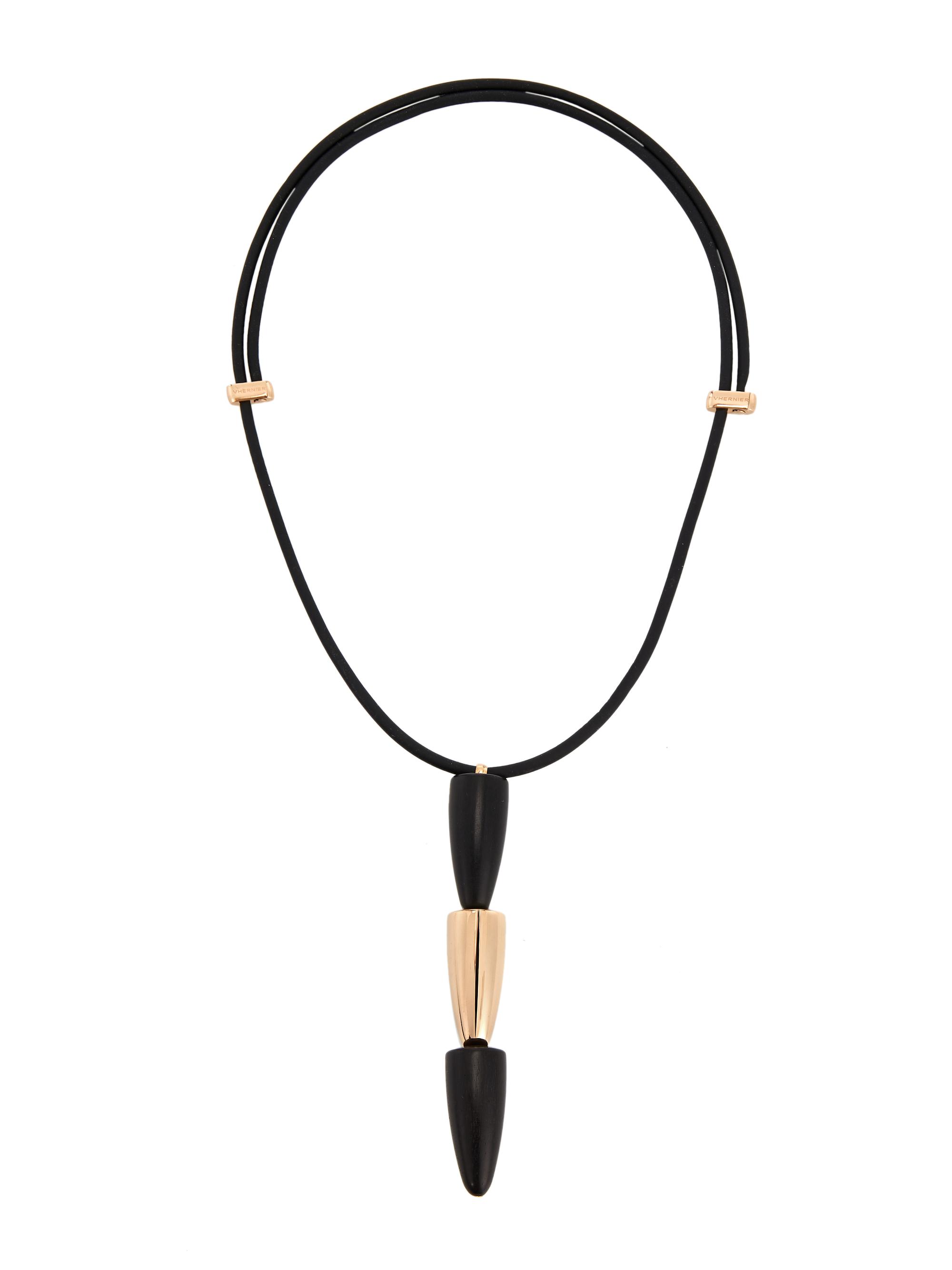 Vhernier Women's Calla 18K Rose Gold & Ebony Pendant Necklace - Rose Gold