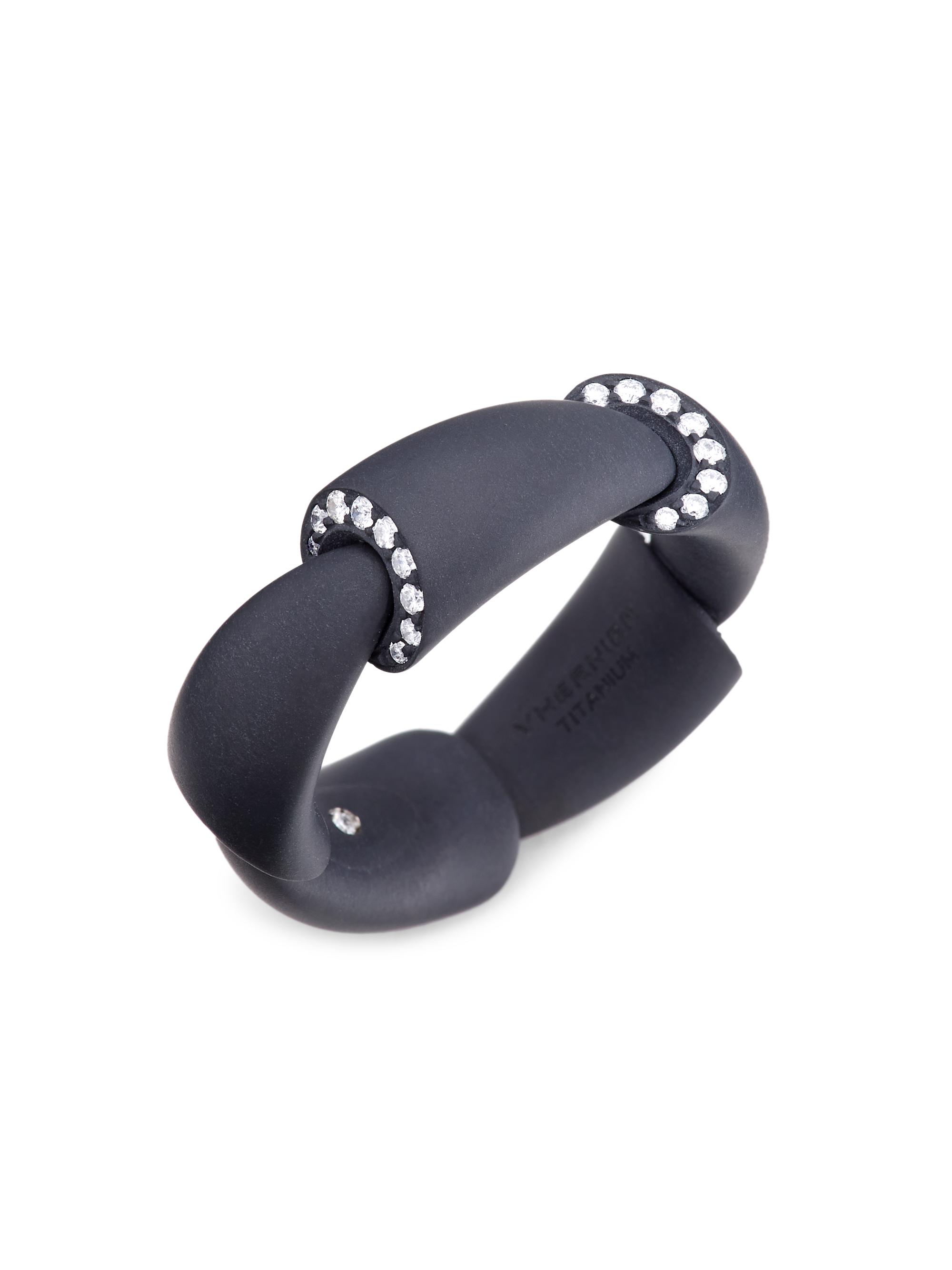 Vhernier Women's Calla Diamond & Titanium Ring - Black Titanium