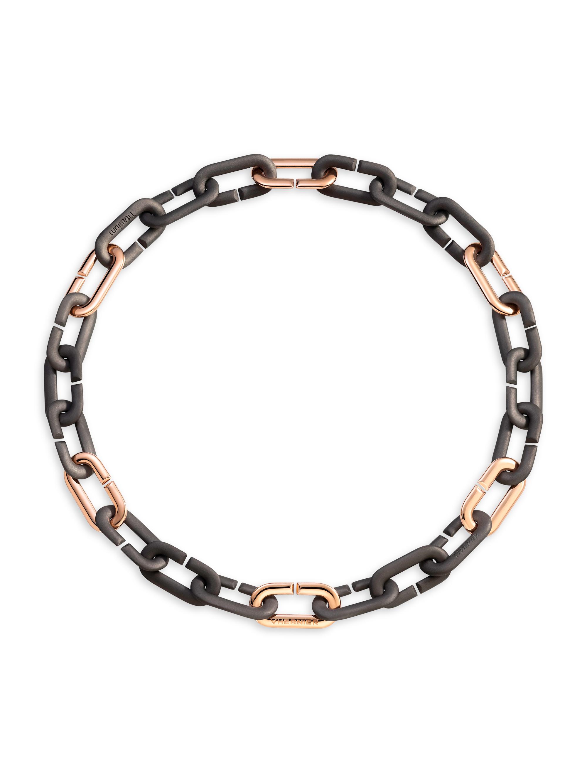 Vhernier Women's Mon Jeu 18K Rose Gold & Titanium Chain Necklace - Rose Gold