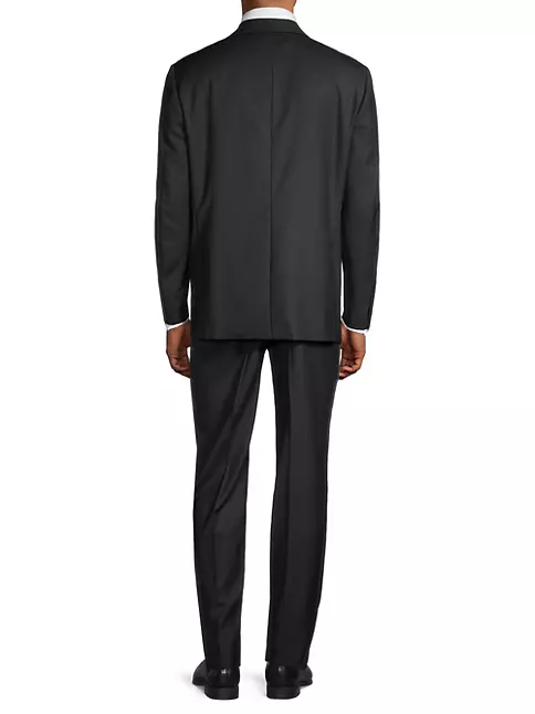 3 Pieces Single Buttons Peak Lapel Women Suit (blazer+vest+pants) | SOLOVEDRESS US 10 / Black