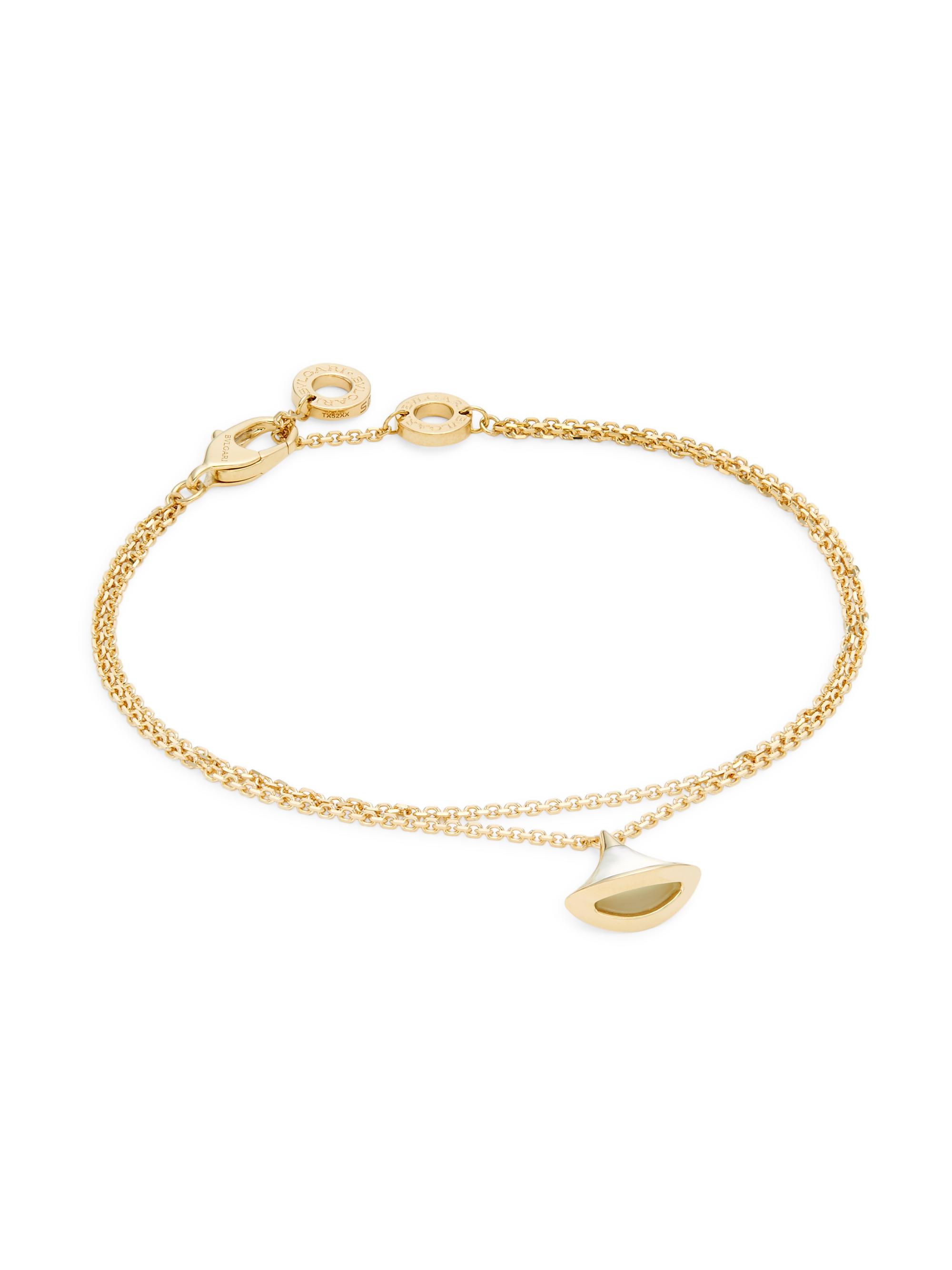 BVLGARI Women's Divas'Dream 18K Yellow Gold & Mother-Of-Pearl Medium Charm Bracelet