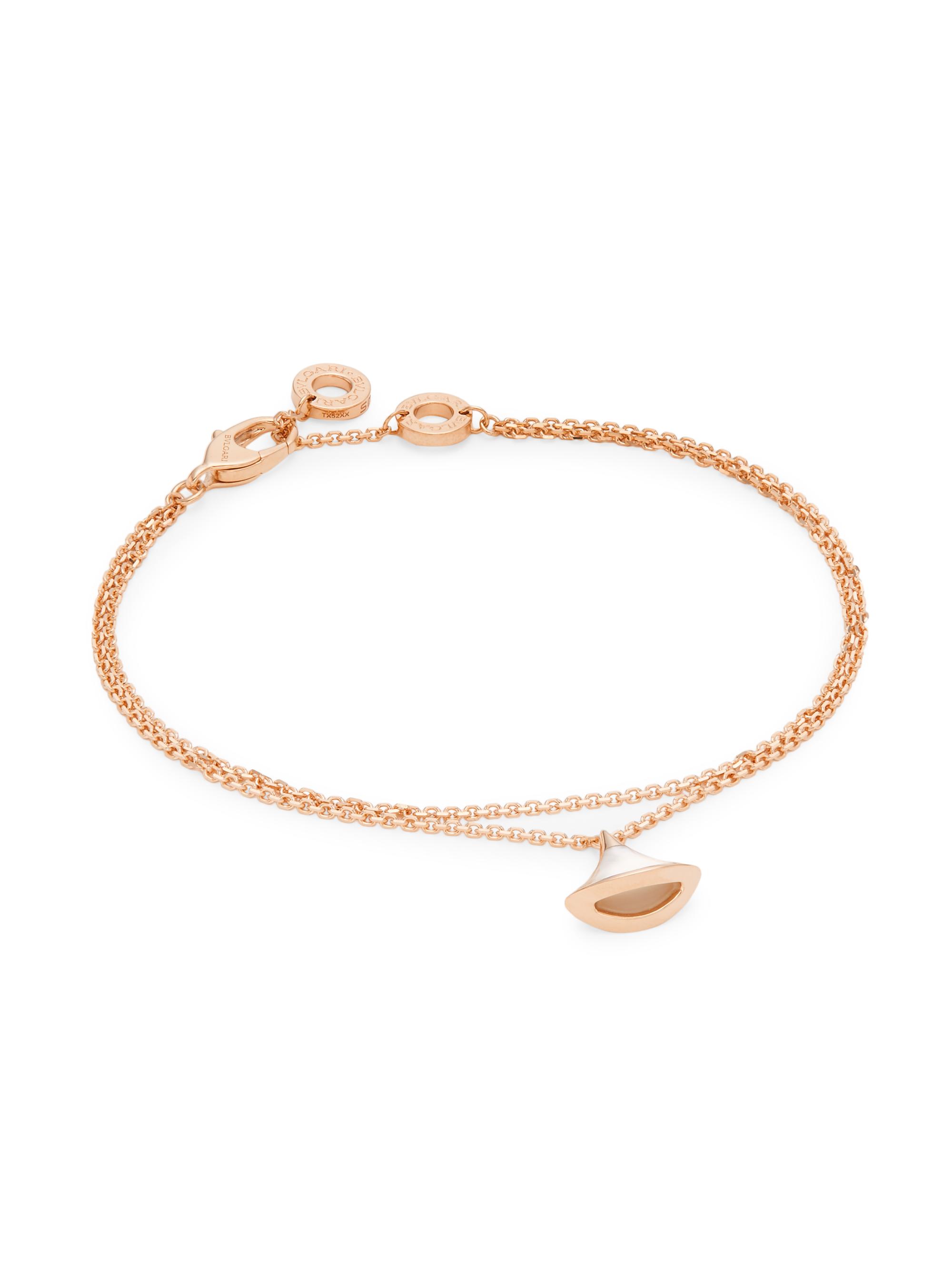 BVLGARI Women's Divas'Dream 18K Rose Gold & Mother-Of-Pearl  Charm Bracelet