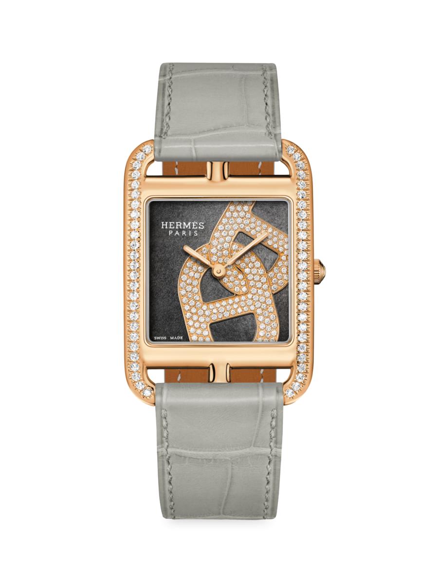 HERMÈS Cape Cod 37MM Chain D'Ancre 18K Rose Gold, Diamond