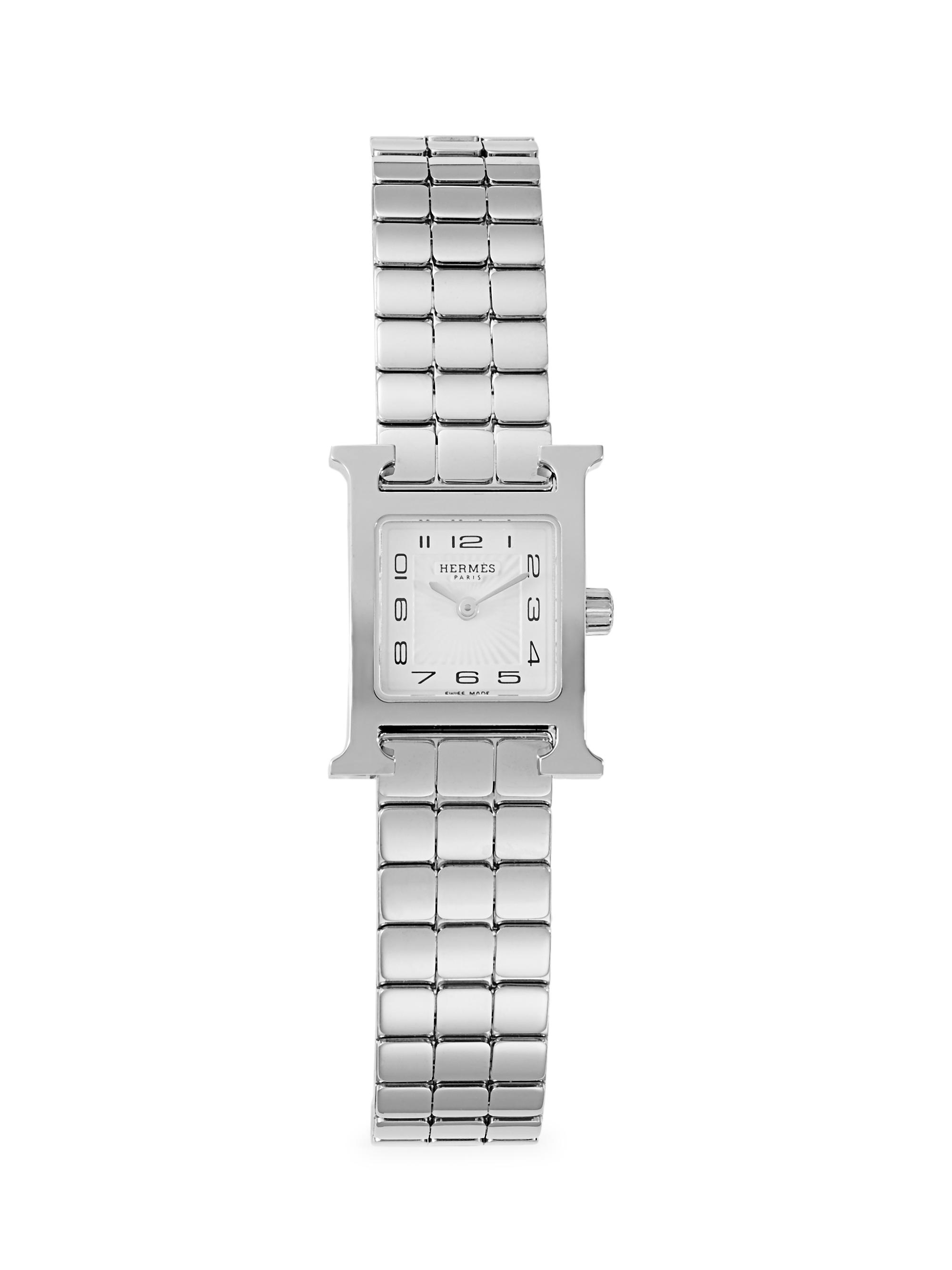 HERMÈS Women's Heure H 21MM Stainless Steel Bracelet Watch