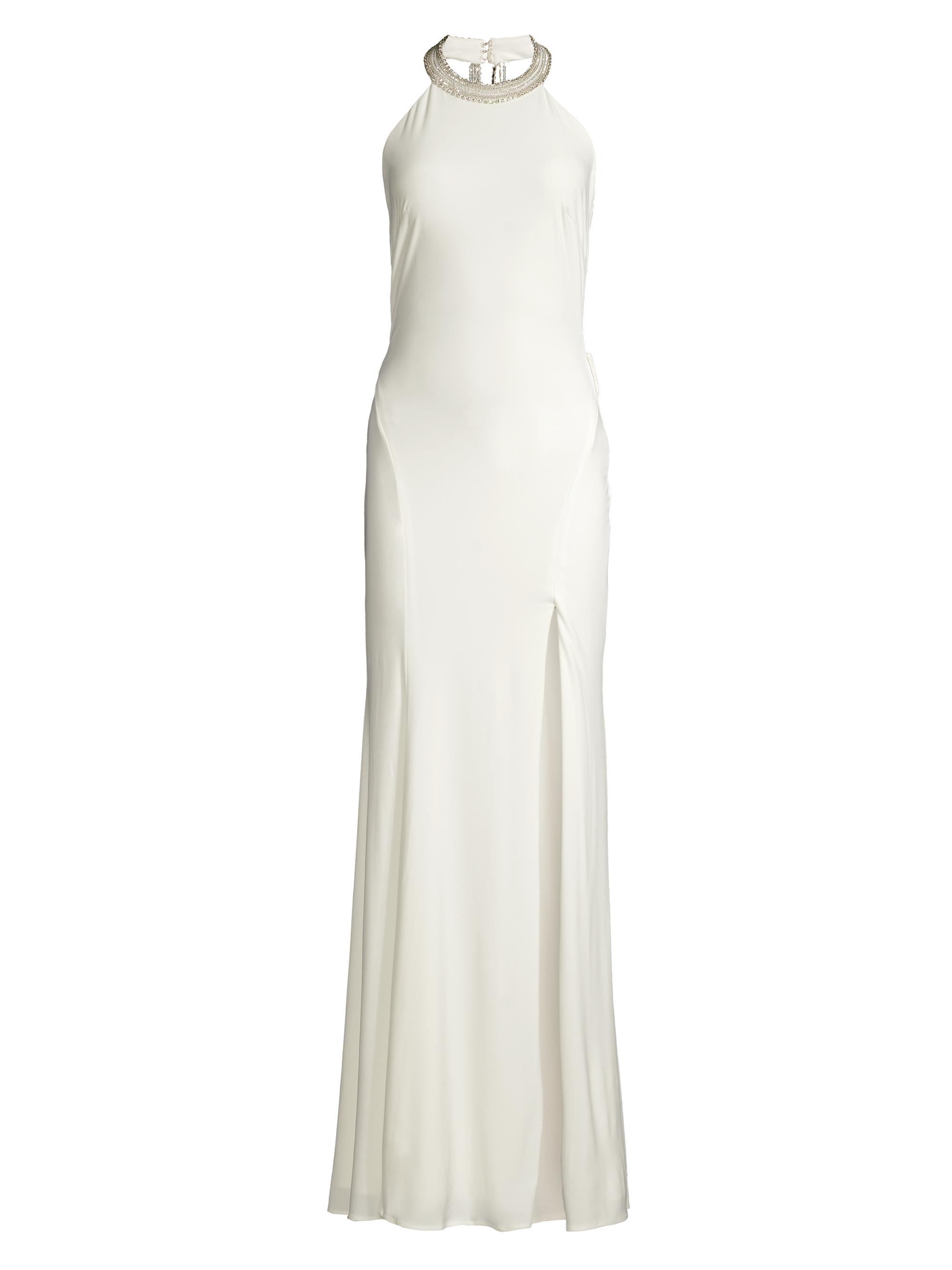 Mac Duggal Women's Beaded Crystal Halter Gown - White