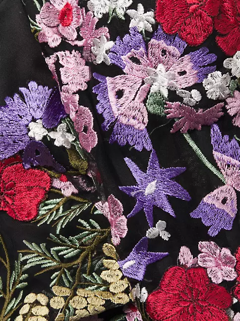 Mac Duggal Women's Floral Lace Mini Dress - Black Multi - Size 6