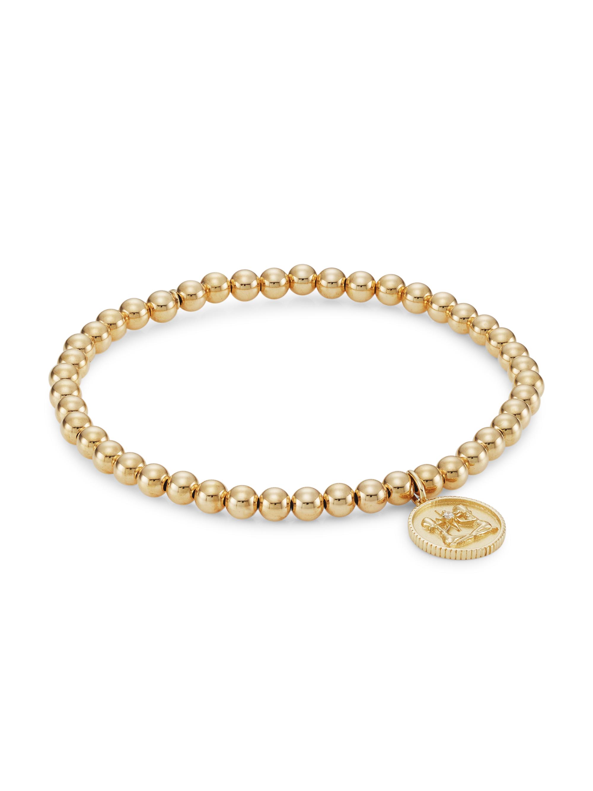 Sydney Evan Women's 14K Yellow Gold & Diamond Gemini Medallion Bracelet - Gold