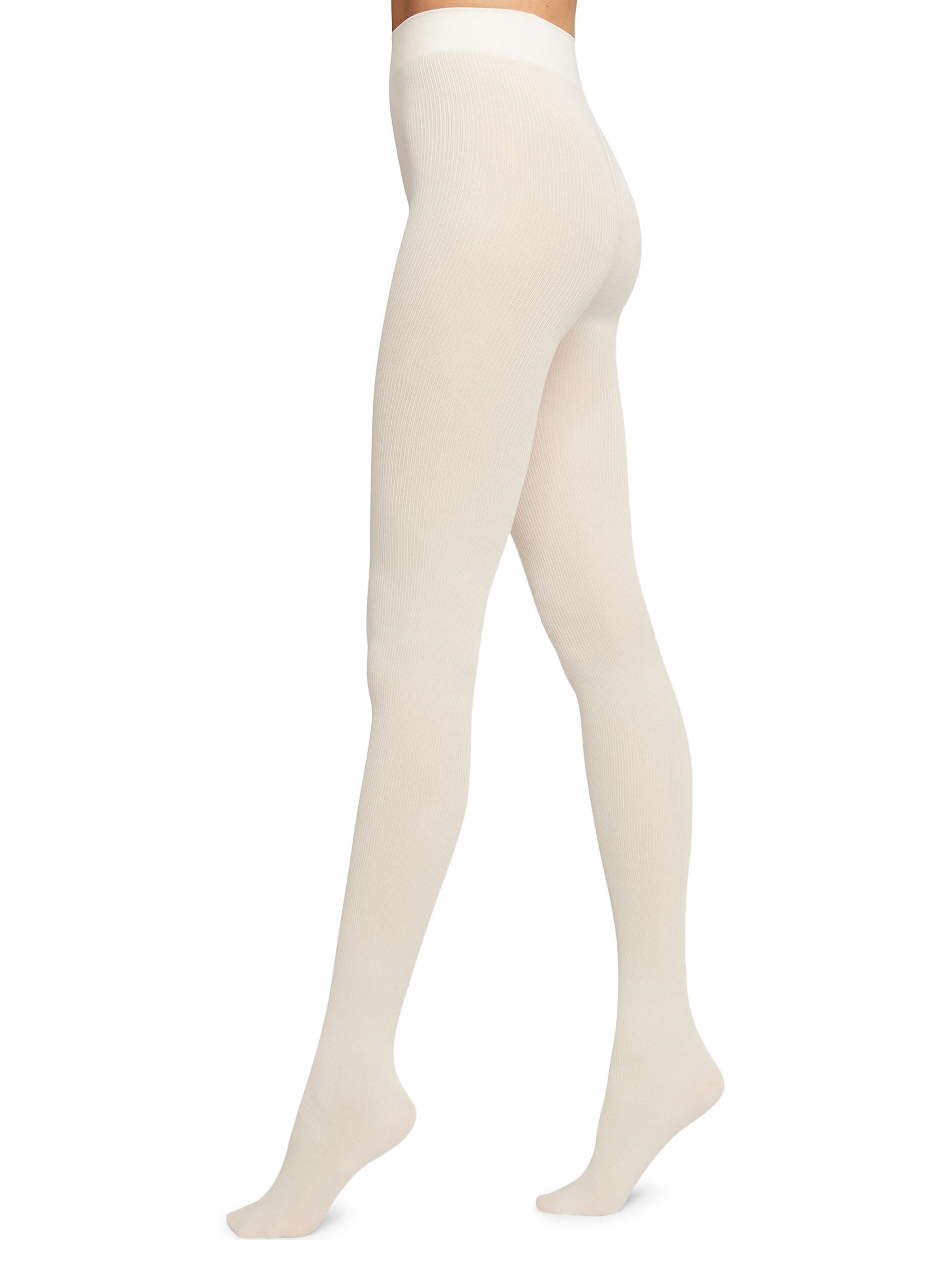 Wolford Women's Mary Cotton Rib Tights - Ecru