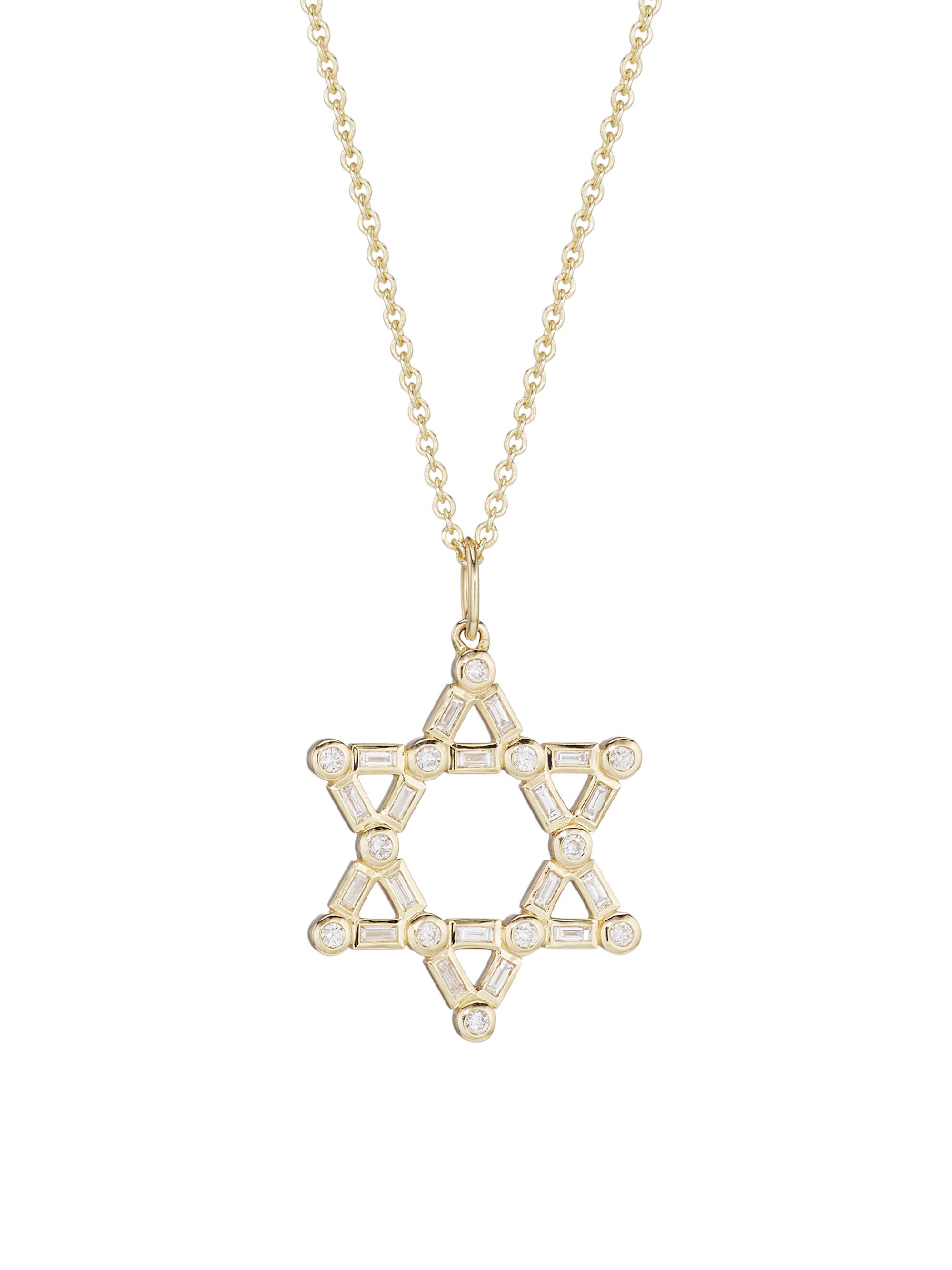 Sydney Evan Women's 14K Yellow Gold & Diamond Star Of David Pendant Necklace - Gold