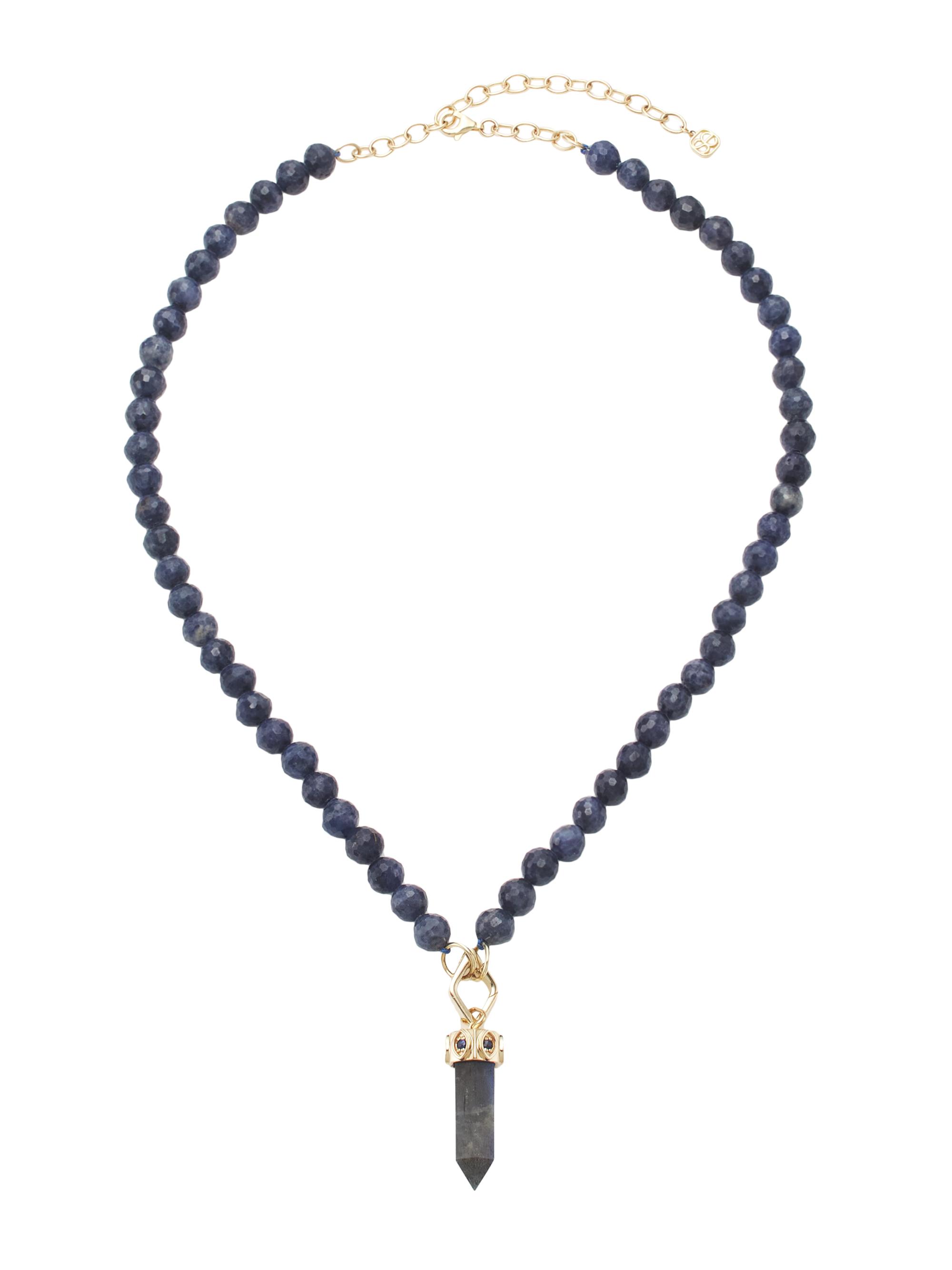 Sydney Evan Women's Labradorite & Sapphire Faceted Pendant Necklace - Black