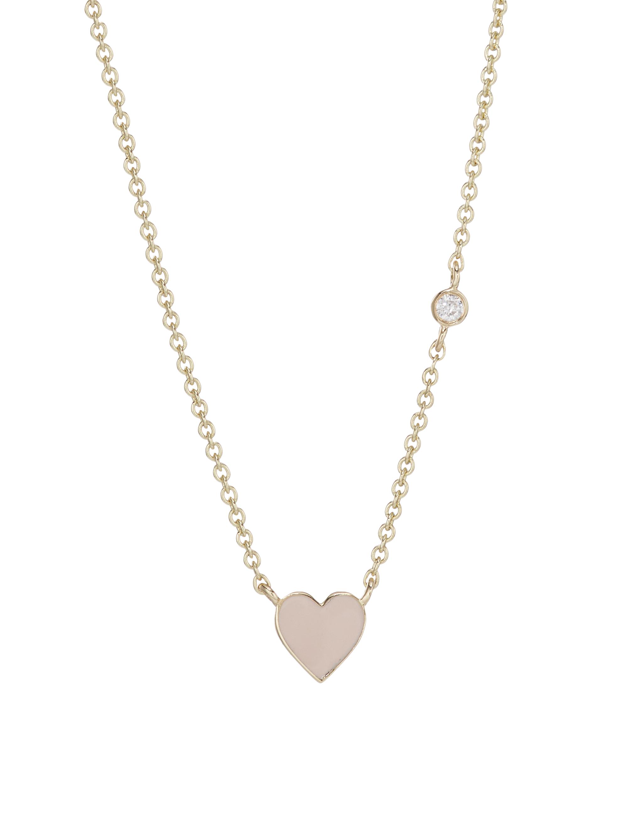 Sydney Evan Women's 14K Yellow Gold, Diamond & Enamel Mini Heart Pendant Necklace - Gold