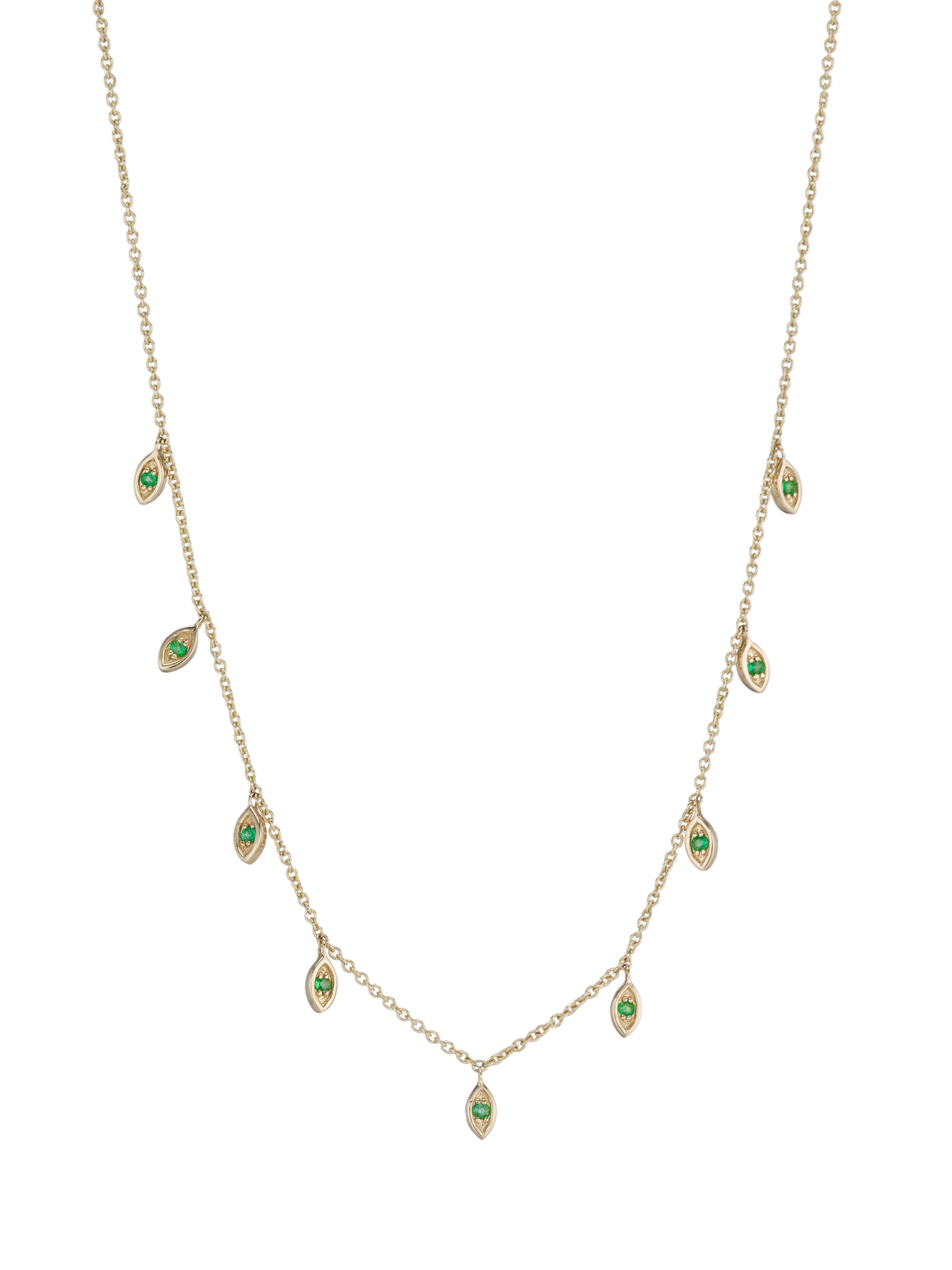 Sydney Evan Women's 14K Yellow Gold & Emerald Marquise Charm Necklace - Gold
