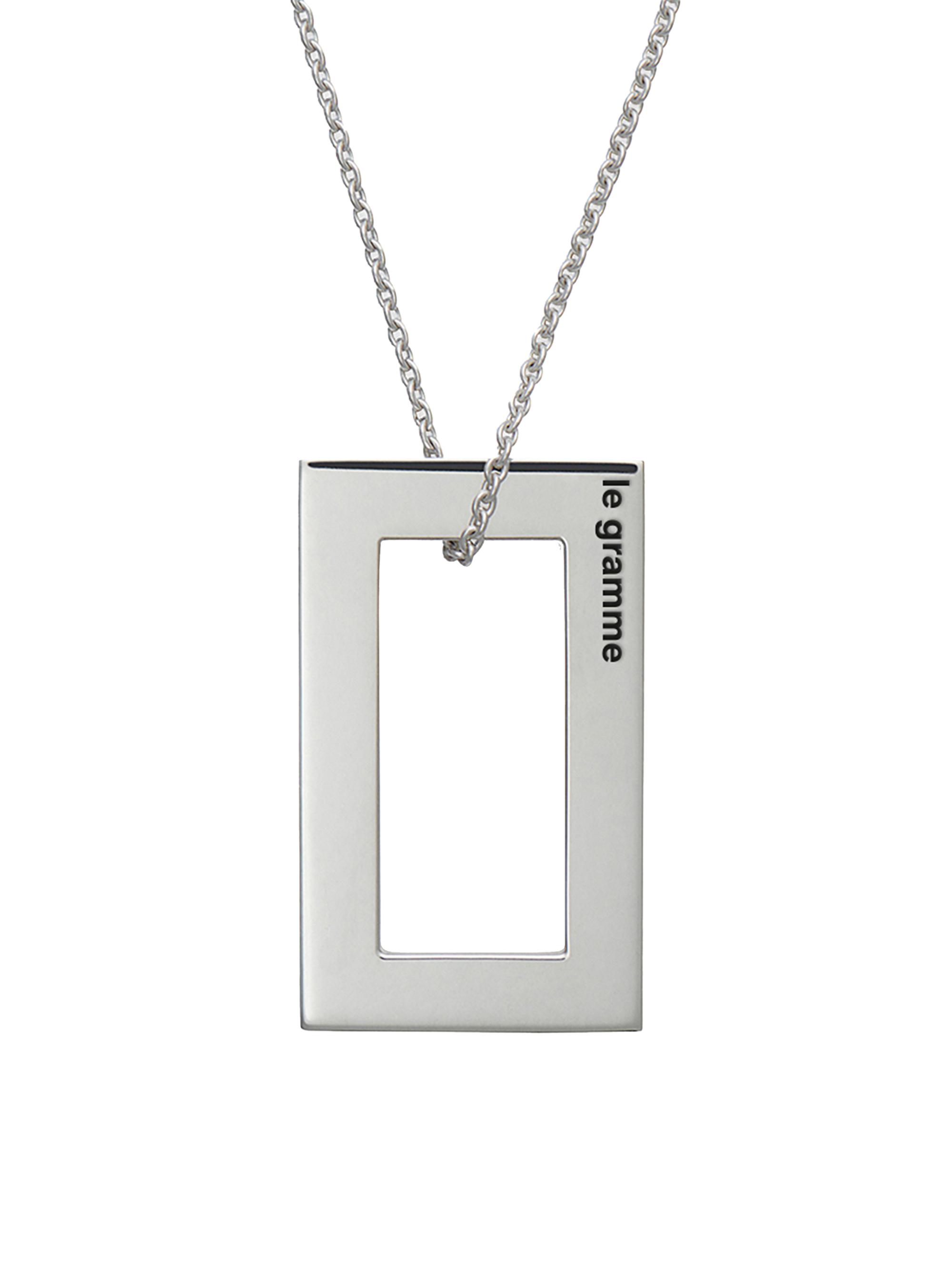 Le Gramme Men's Unisex 3.4G Polished & Brushed Sterling Silver Necklace - Silver