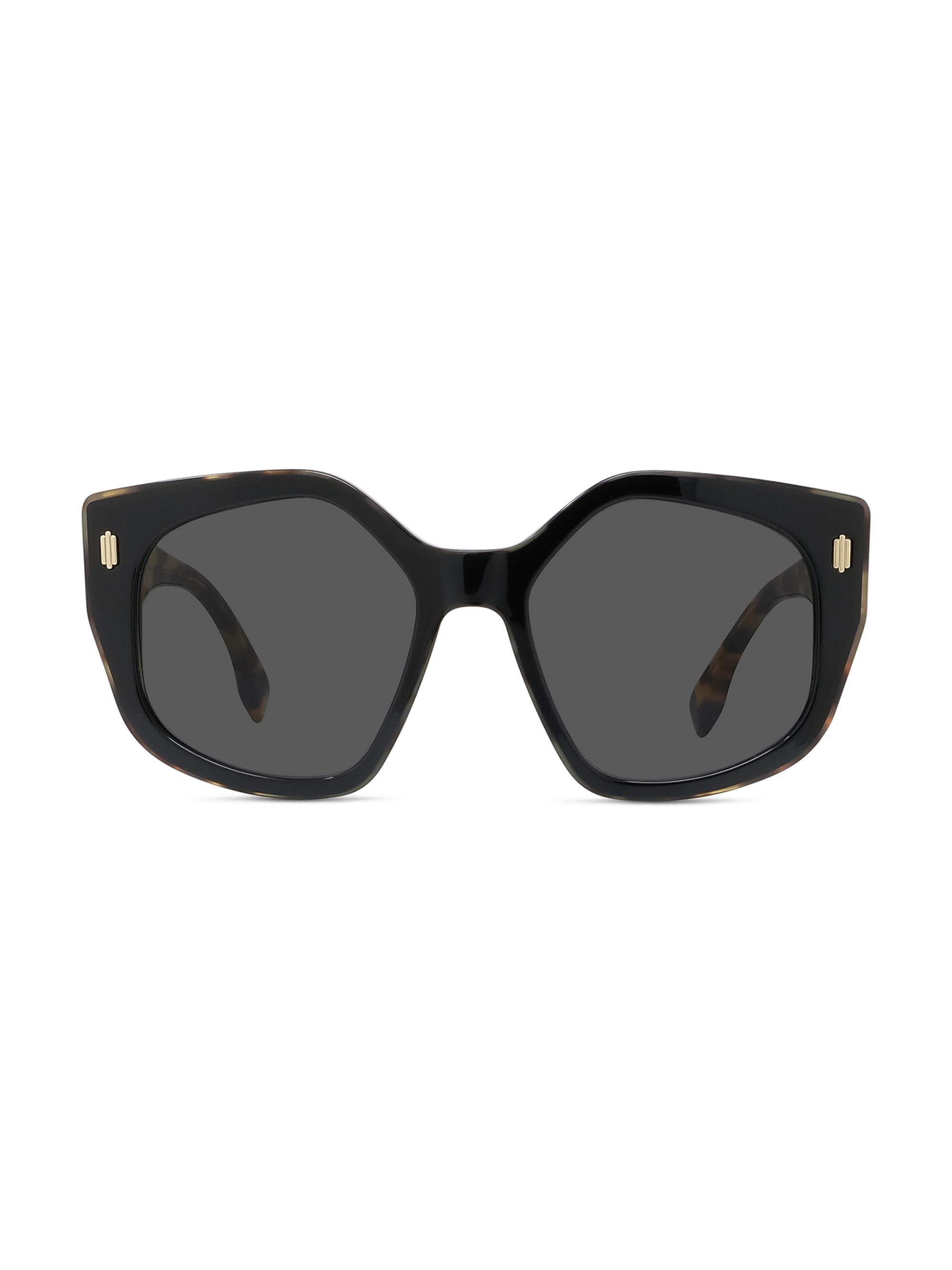 Fendi Women's 55MM Geometric Logo Sunglasses - Black