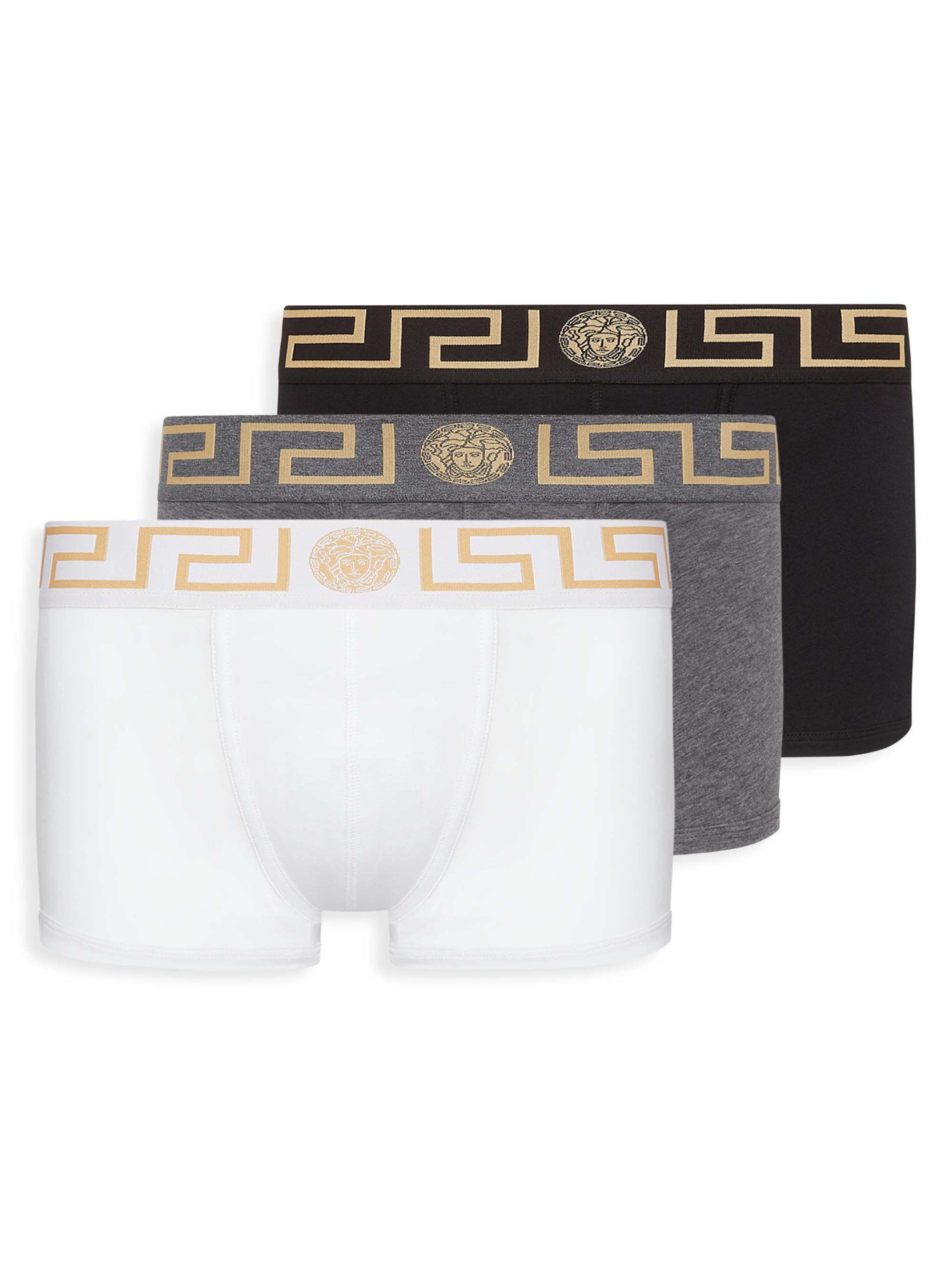 Versace Men's Logo Boxers Set - Black Grey White