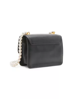 Shop Moschino Mini M Logo Pearl-Embellished Shoulder Bag | Saks Fifth Avenue